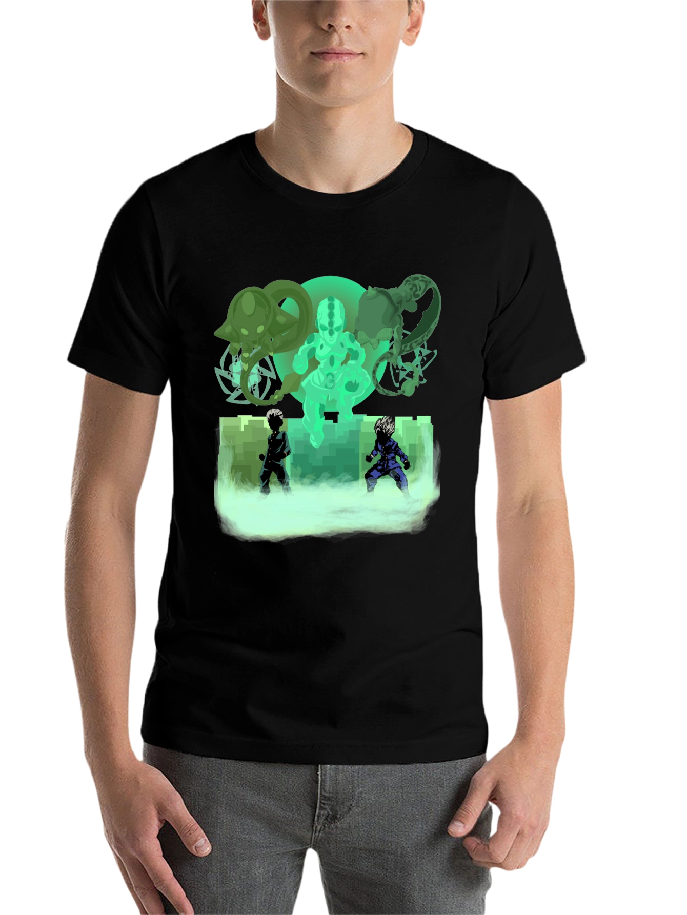 Black Anime Graphic Print Black T-Shirt view 7