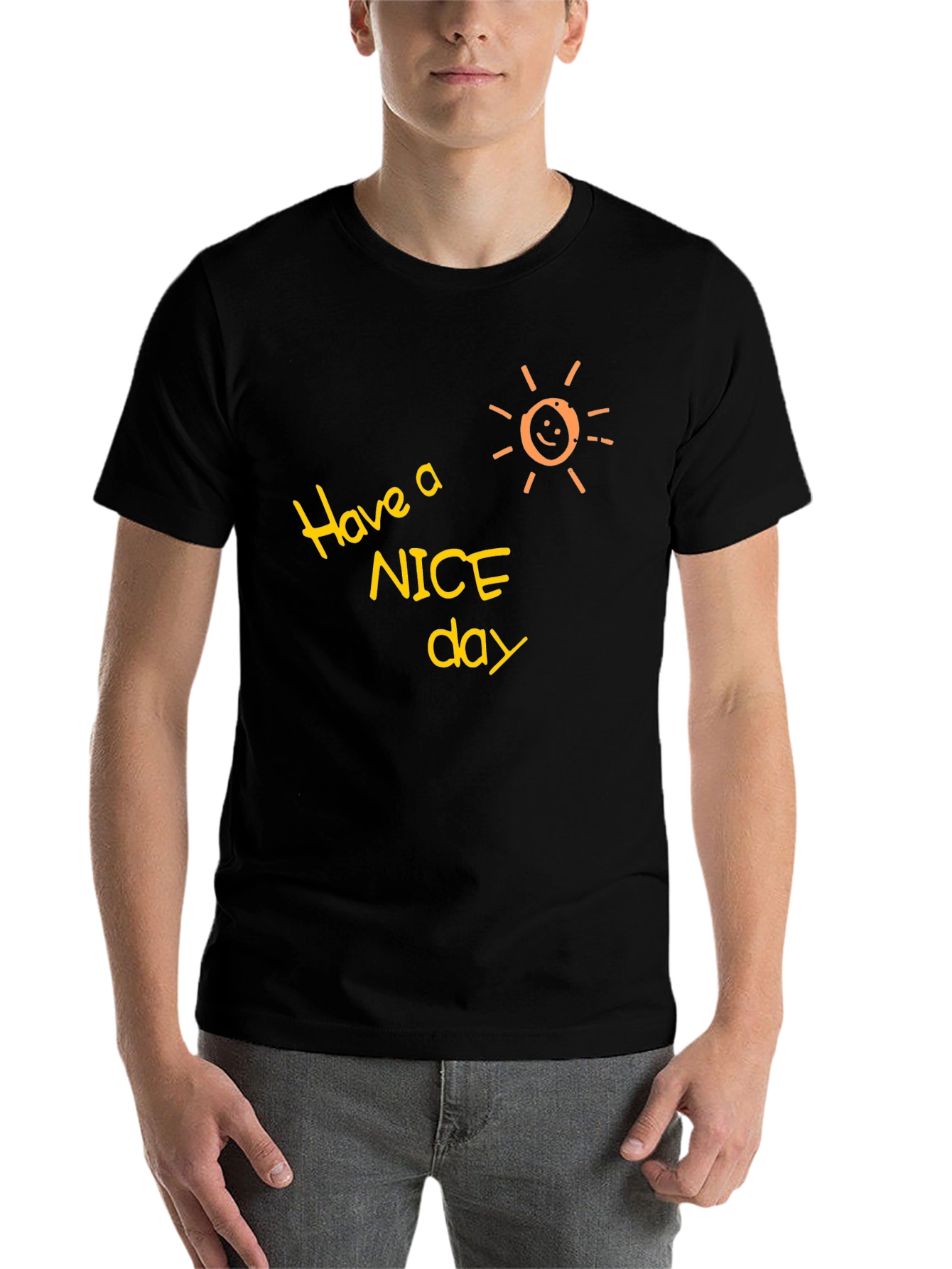Black Have a Nice Day Black T-Shirt view 7