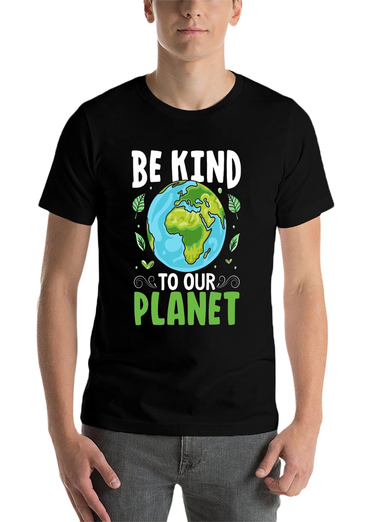 Black Be Kind To Our Planet Graphic Tee view 7