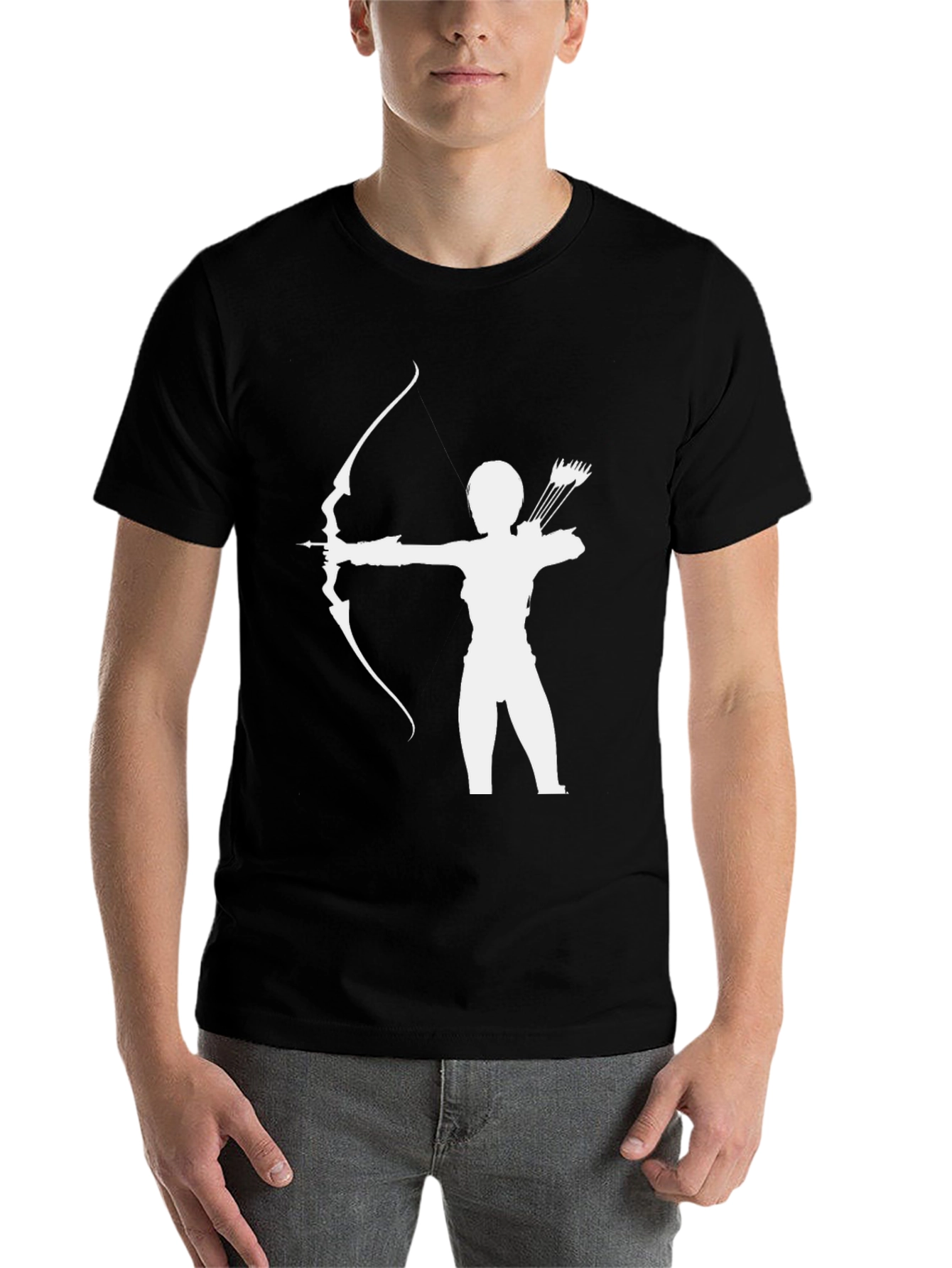 Black Archer Silhouette T-Shirt - Black Graphic Tee view 7