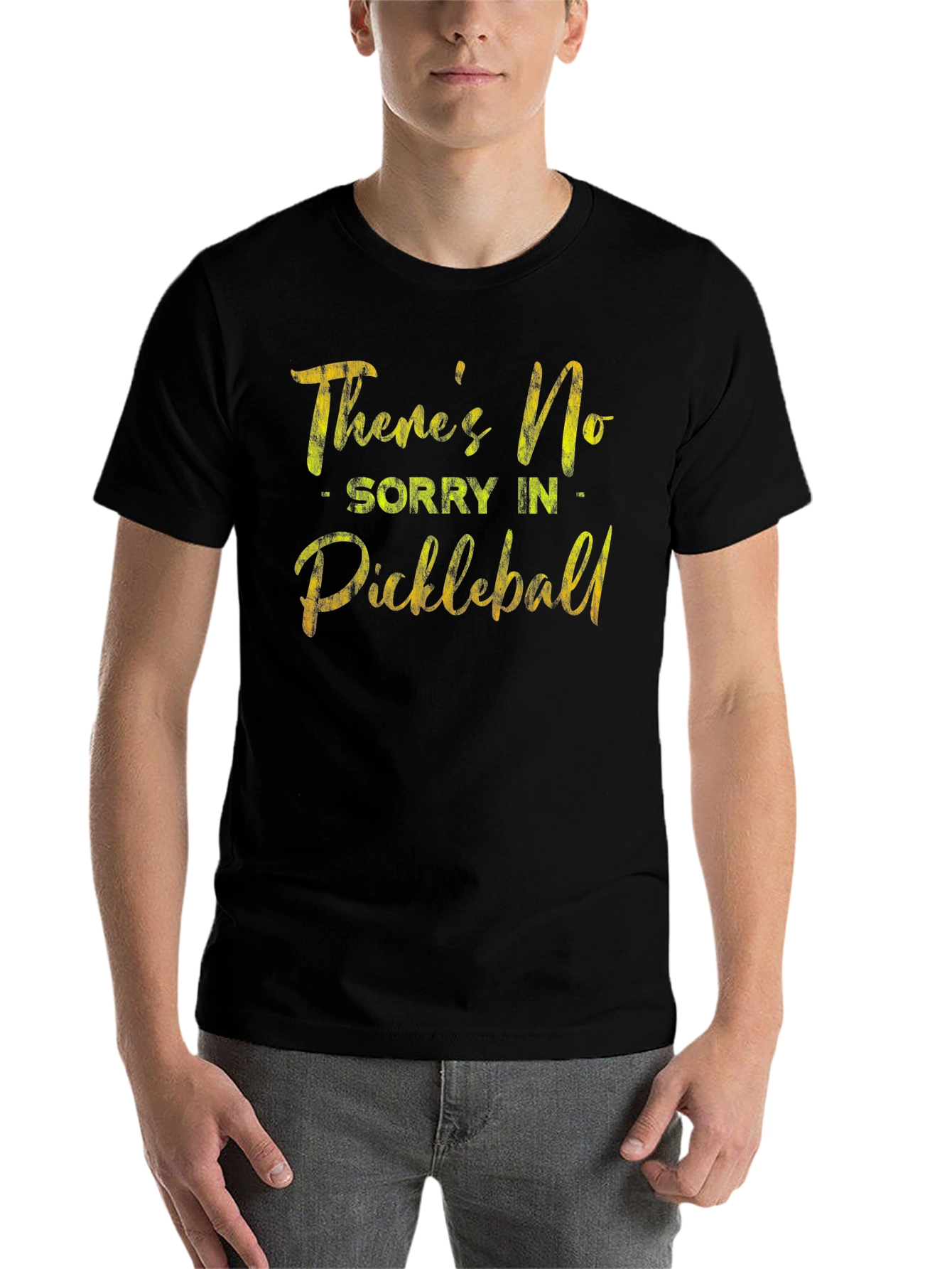 Black Funny Pickleball T-Shirt - There's No Sorry view 7