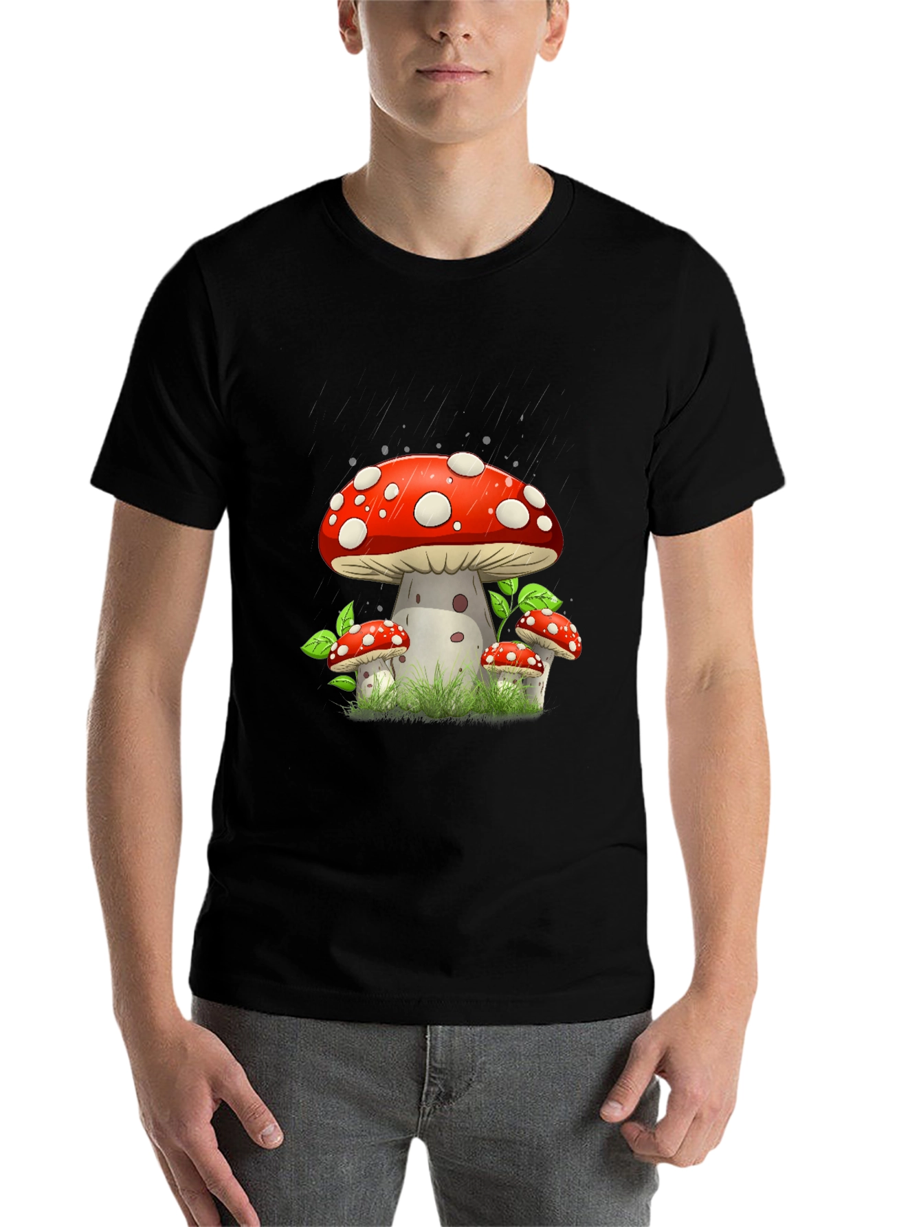 Black Mushroom Graphic Tee - Funky Style view 7