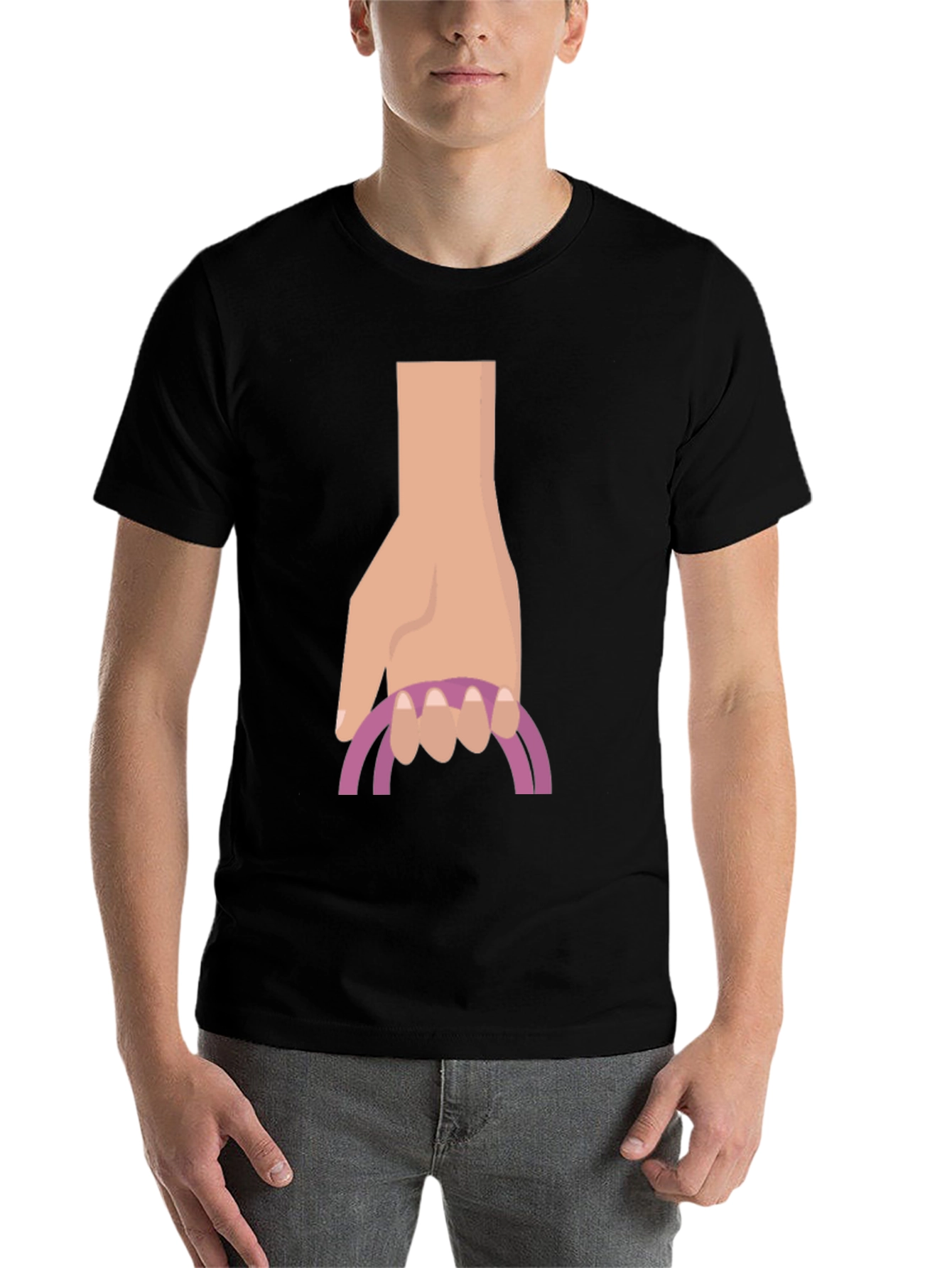 Black Hand Drawn Graphic Tee - Unique Novelty Design view 7