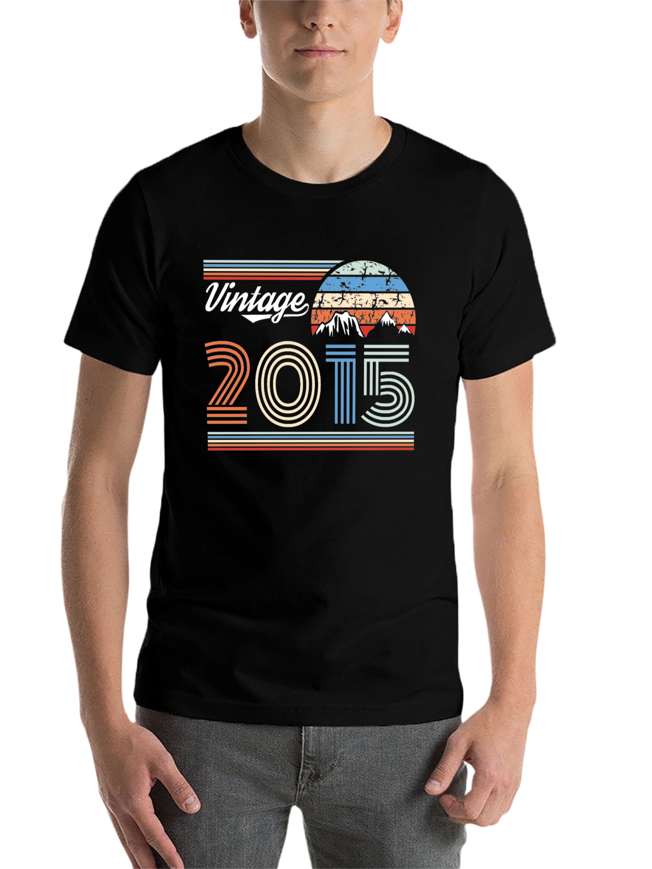 Black Vintage 2015 T-Shirt Retro Style view 7