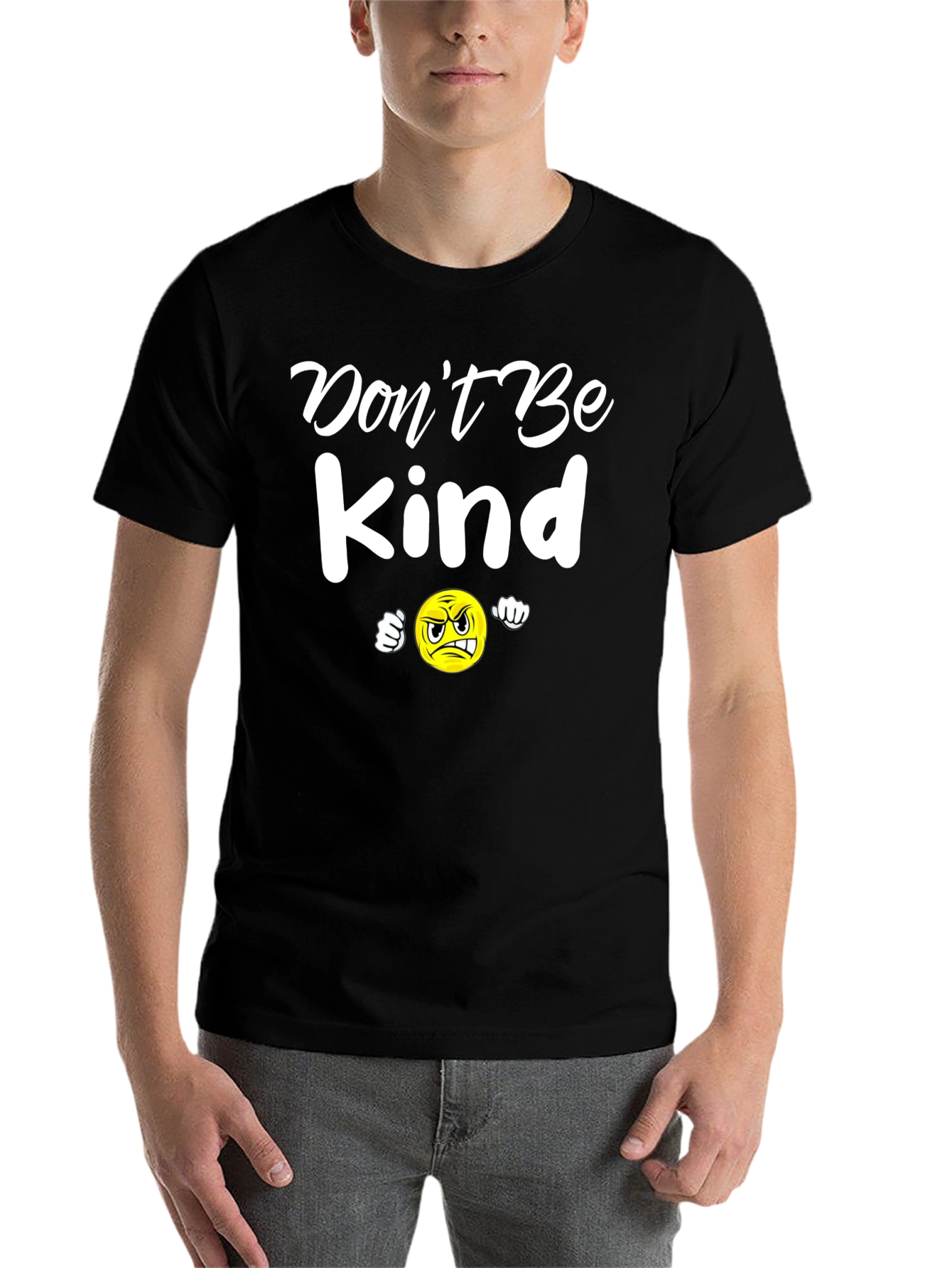 Black Don't Be Kind T-Shirt - Funny Angry Emoji Tee view 7