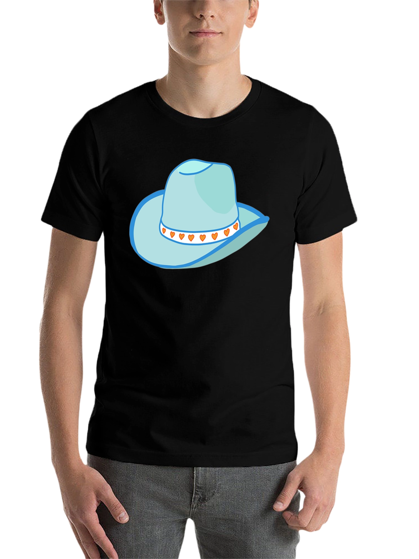 Black Cowboy Hat Graphic Tee - Stylish Western Style view 7
