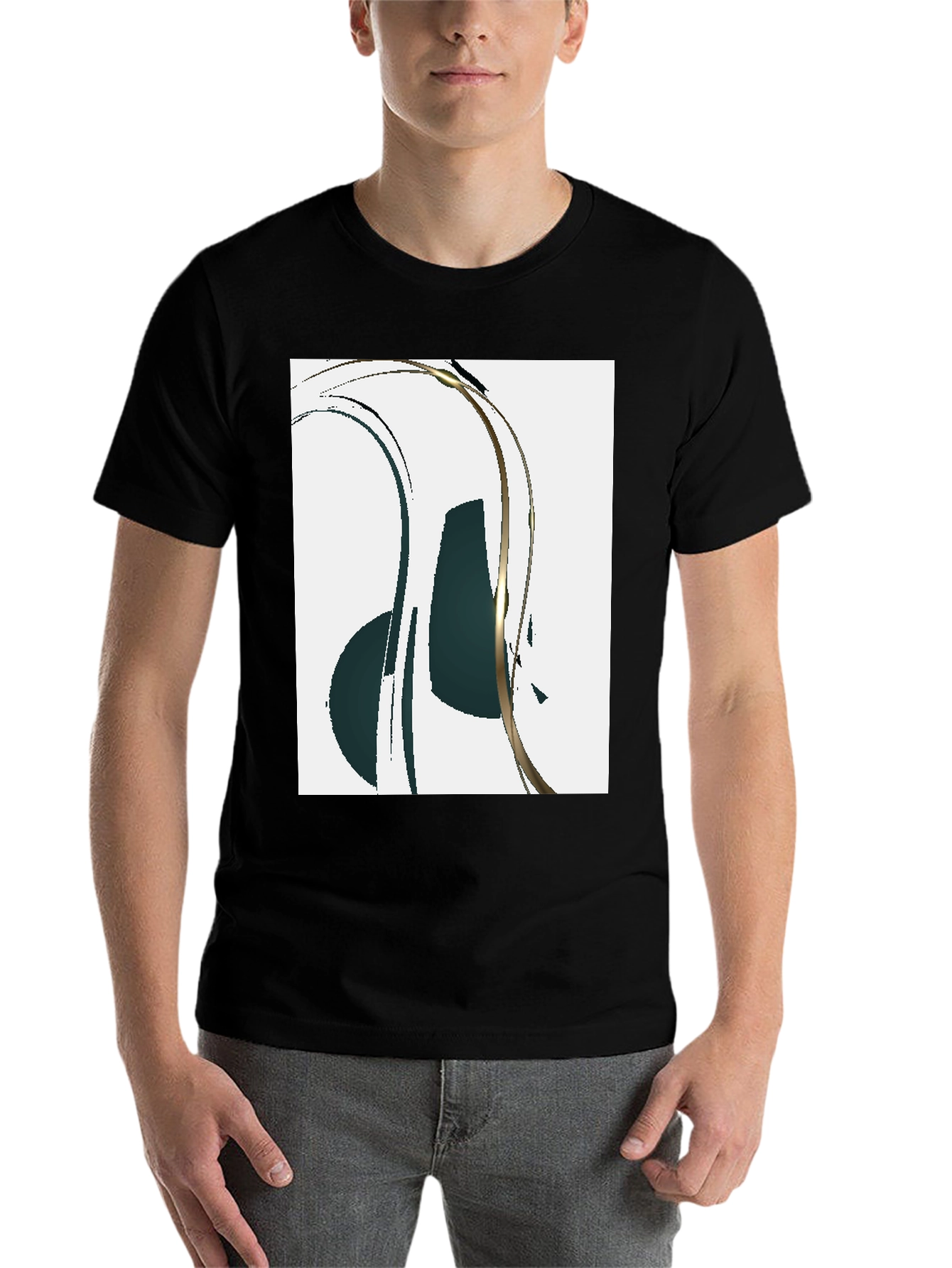 Black Abstract Art Black T-Shirt view 7