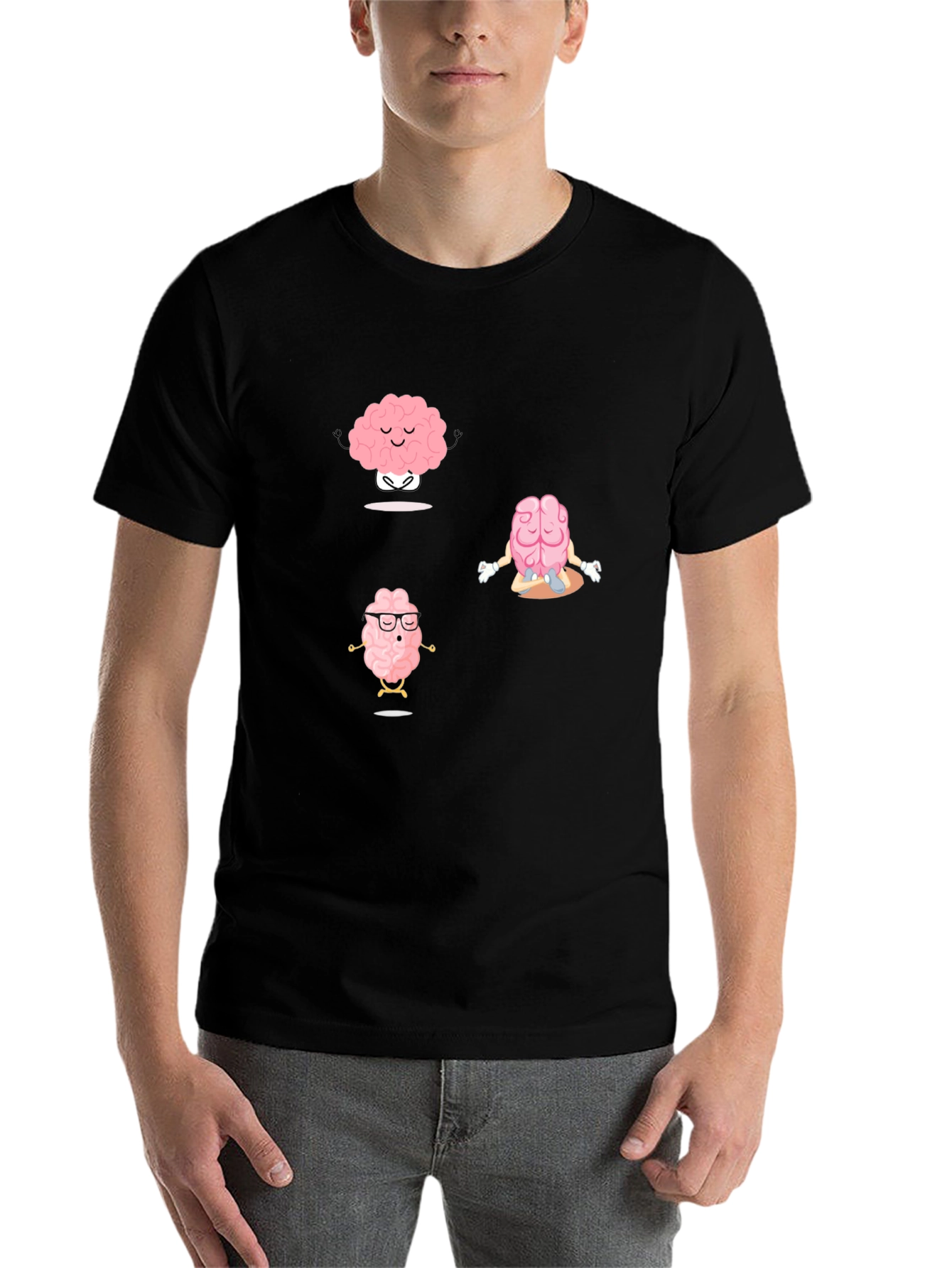 Black Brain Yoga T-Shirt view 7