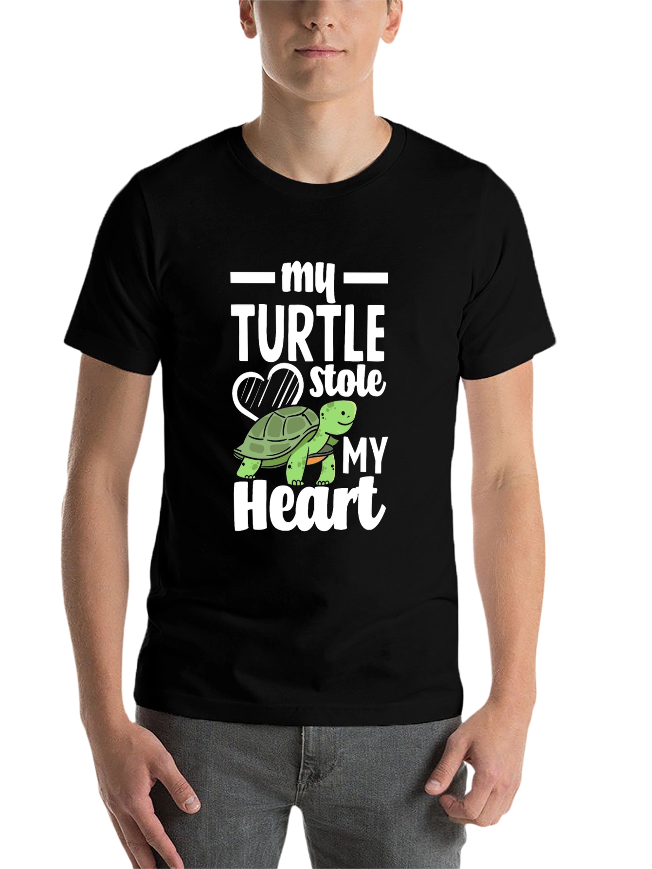 Black My Turtle Stole My Heart Graphic Tee view 7