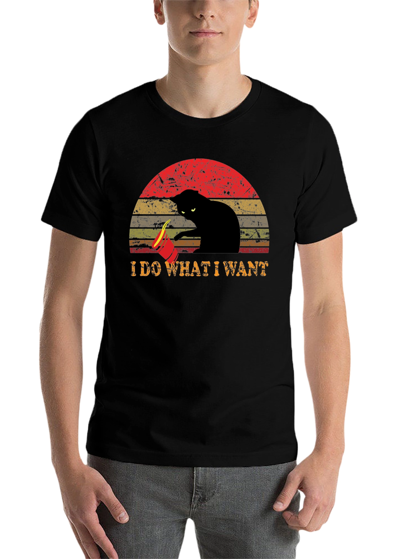 Black I Do What I Want Cat T-Shirt view 7