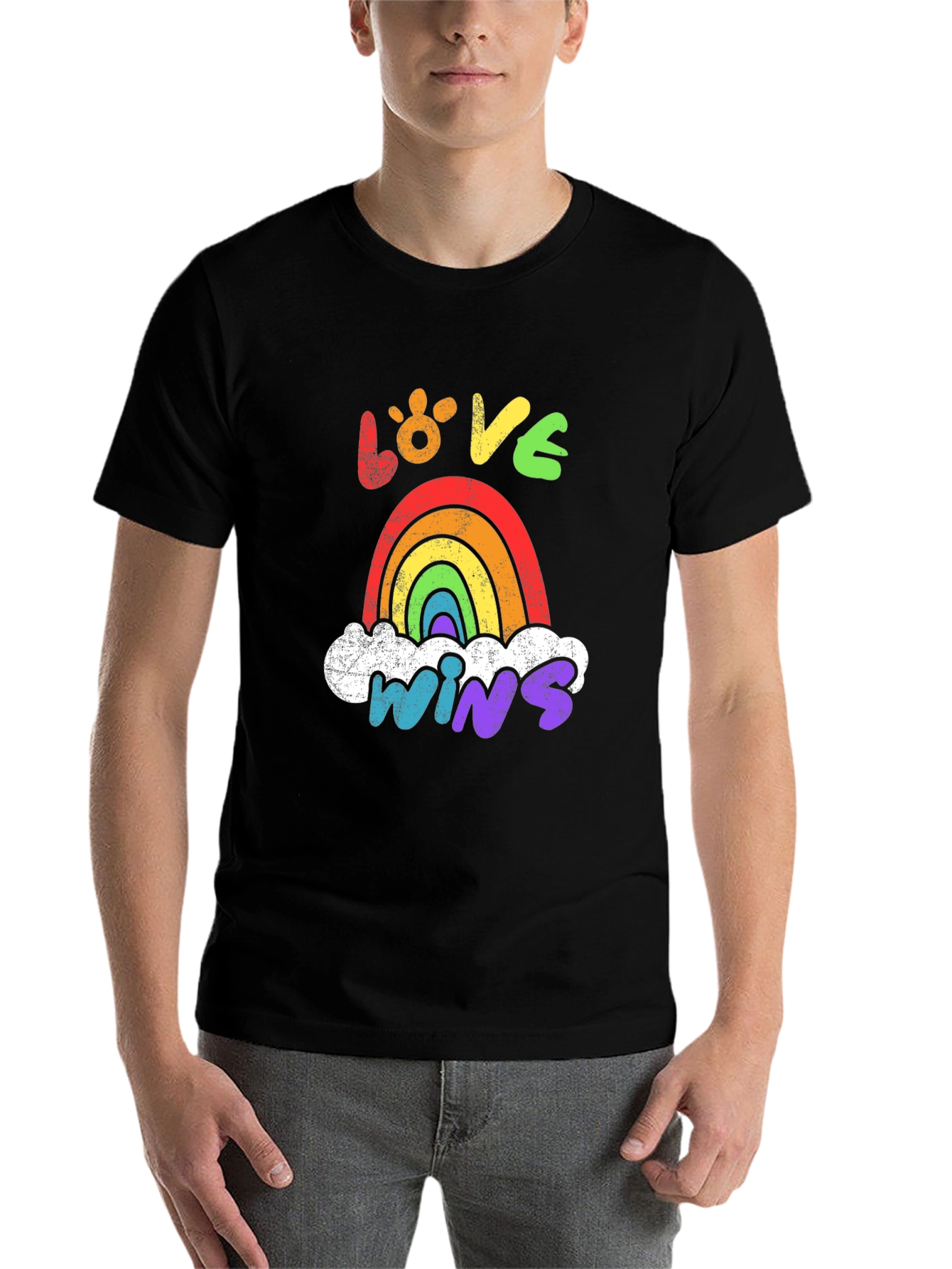 Black Love Wins Rainbow Graphic Tee view 7