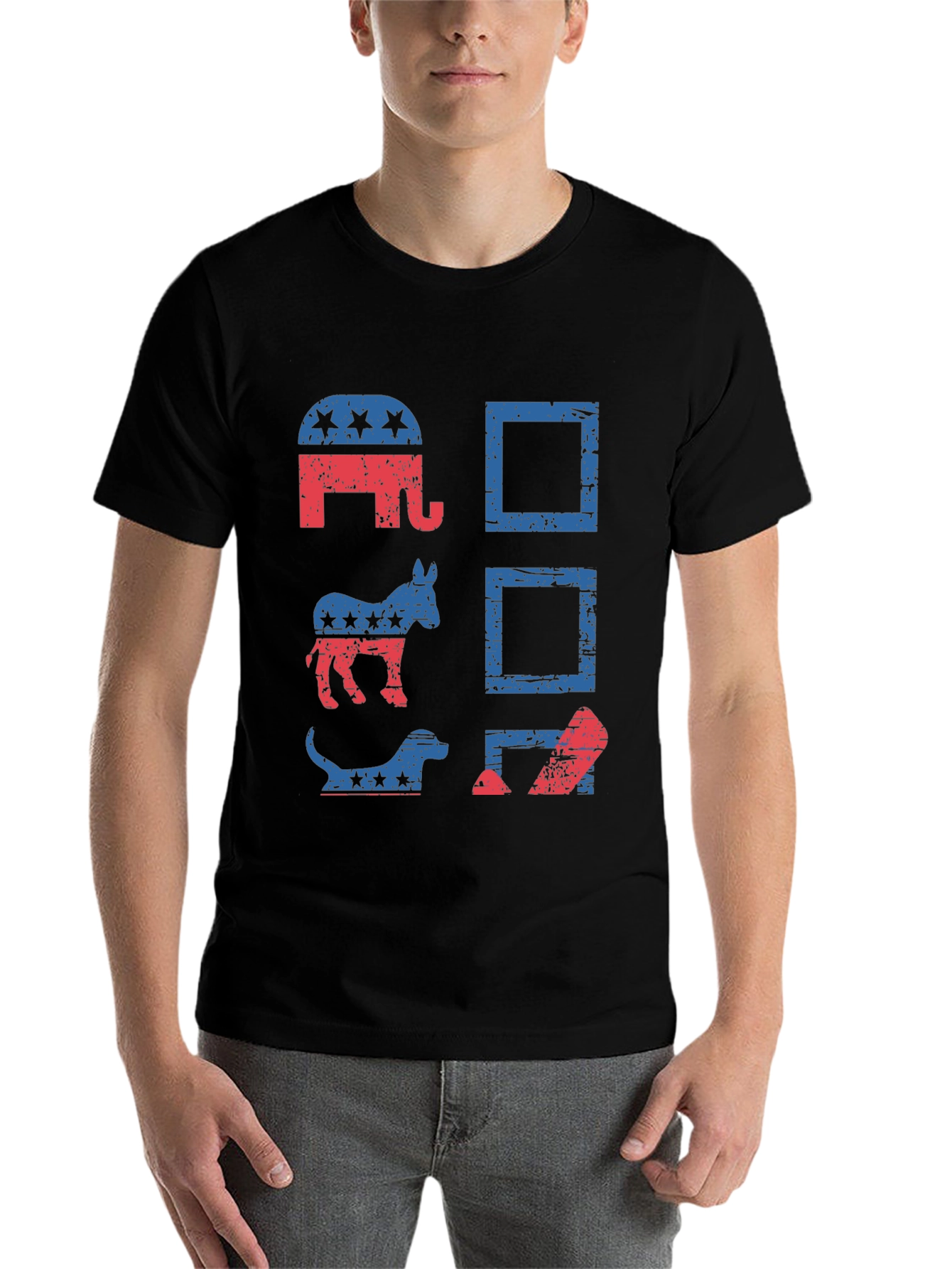 Black Political Animals T-Shirt - Vote Design view 7