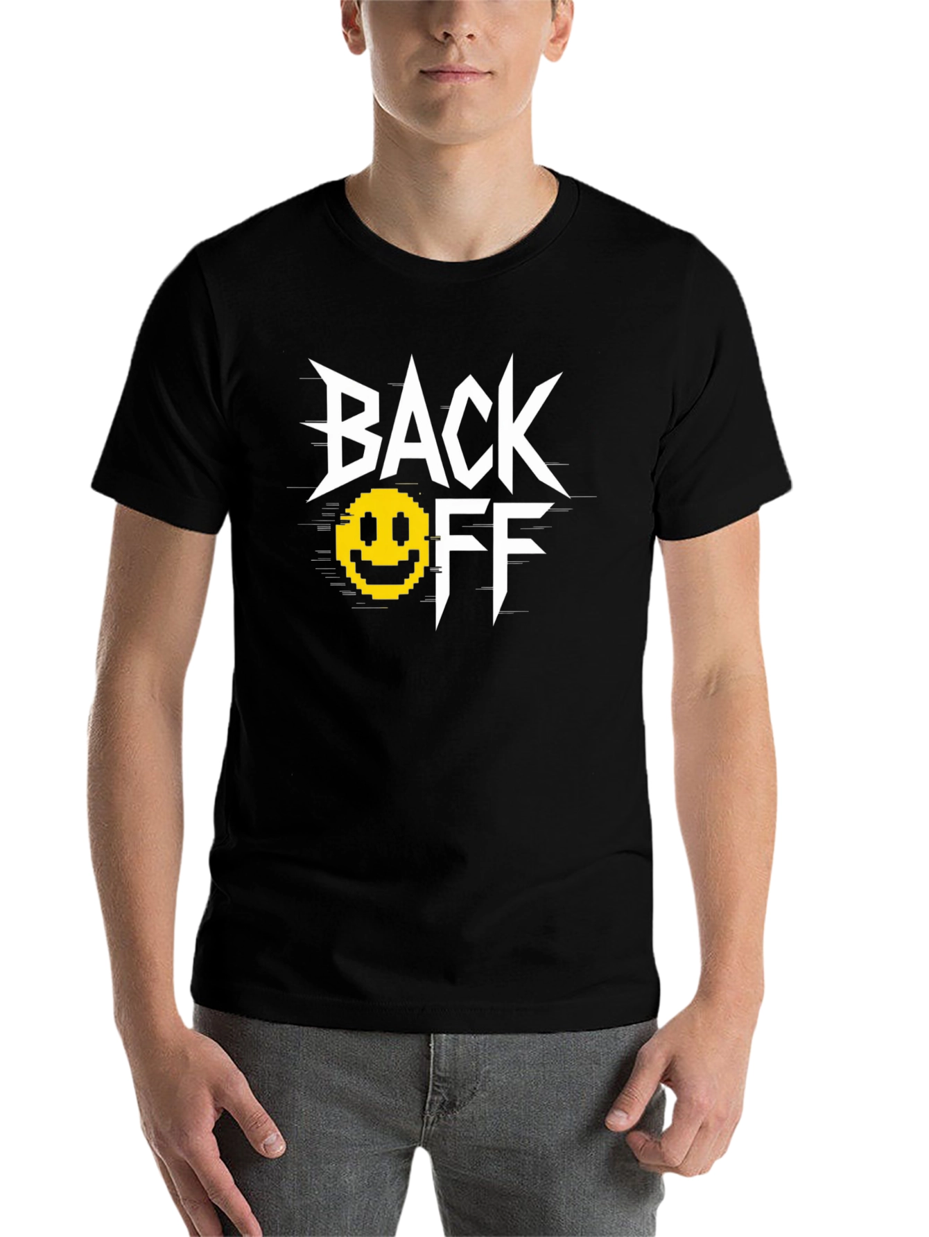 Black Back Off Graphic T-Shirt - Black Cotton Tee view 7