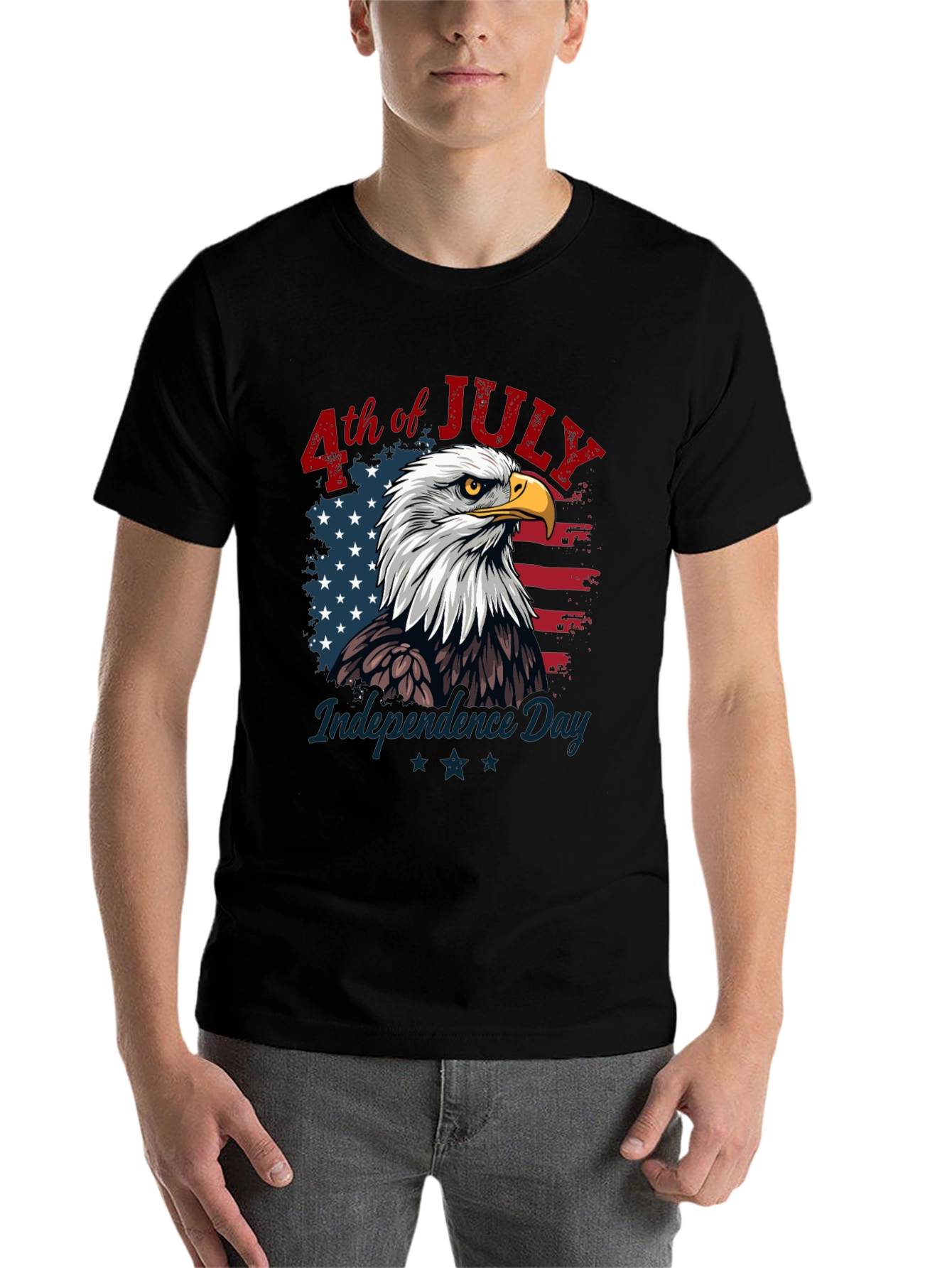 Black Patriotic Eagle T-Shirt - 4th of July Independence Day view 7