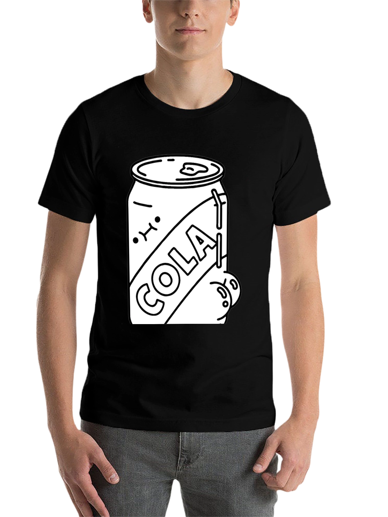 Black Cola Can Graphic Tee - Black Cotton Blend view 7