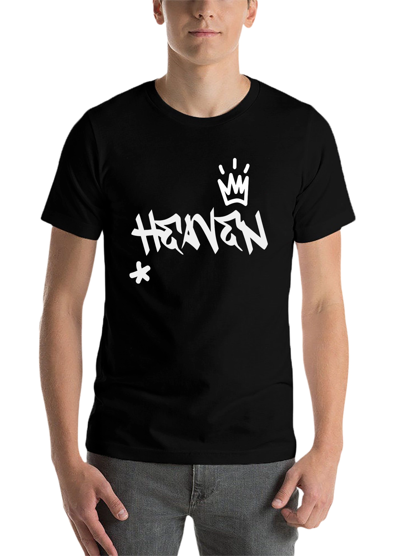 Black Heaven Graffiti Style Black T-Shirt view 7