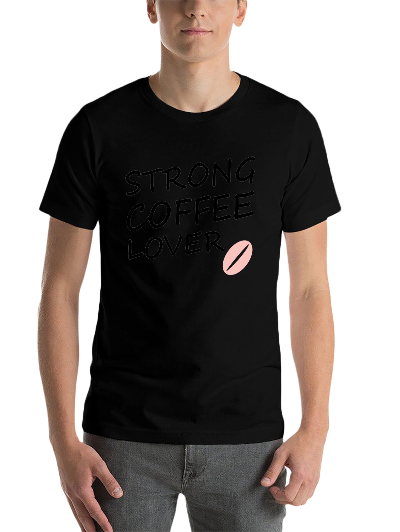 Black Strong Coffee Lover T-Shirt - Black view 7