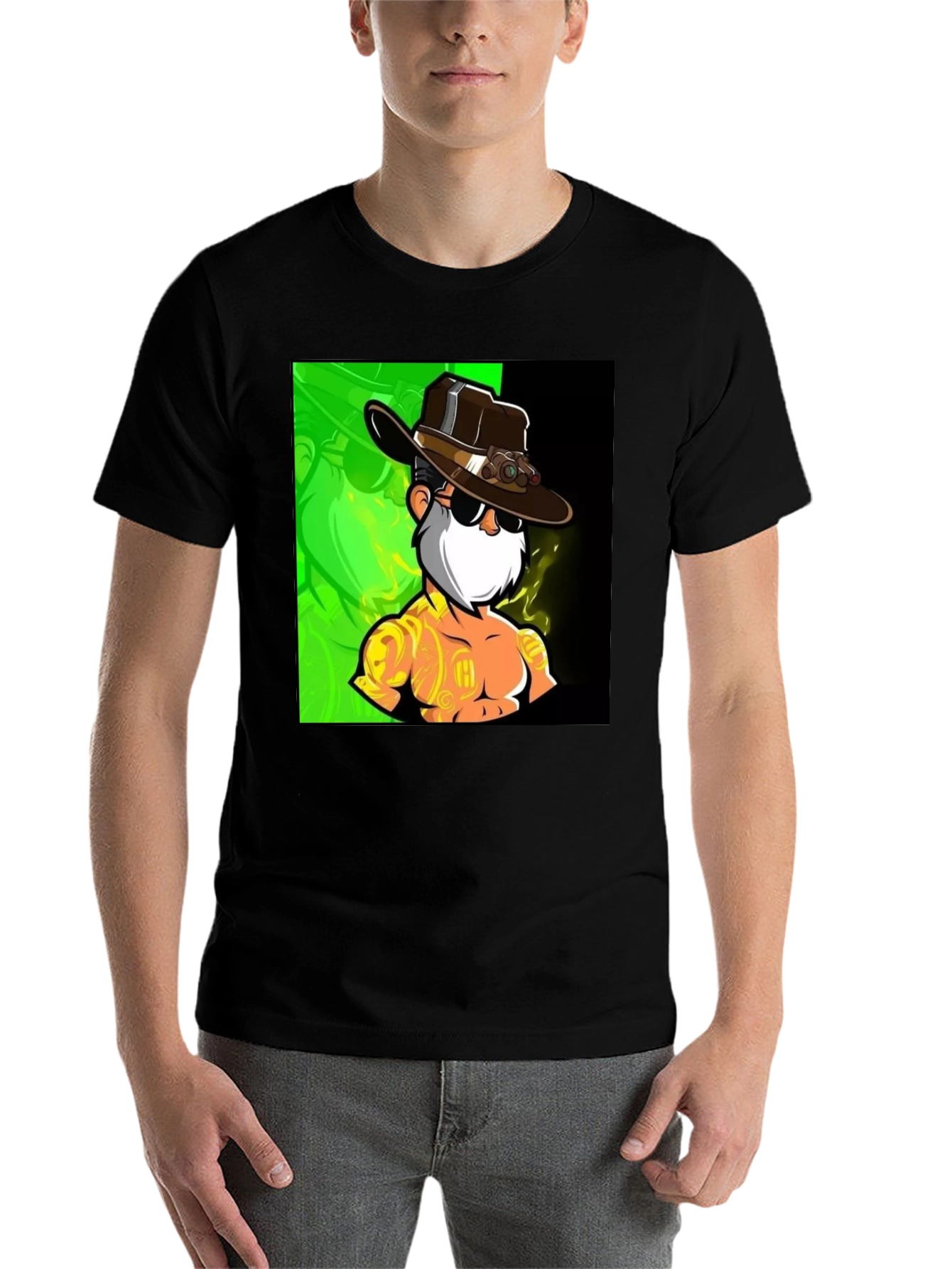 Black Cartoon Character Black T-Shirt view 7