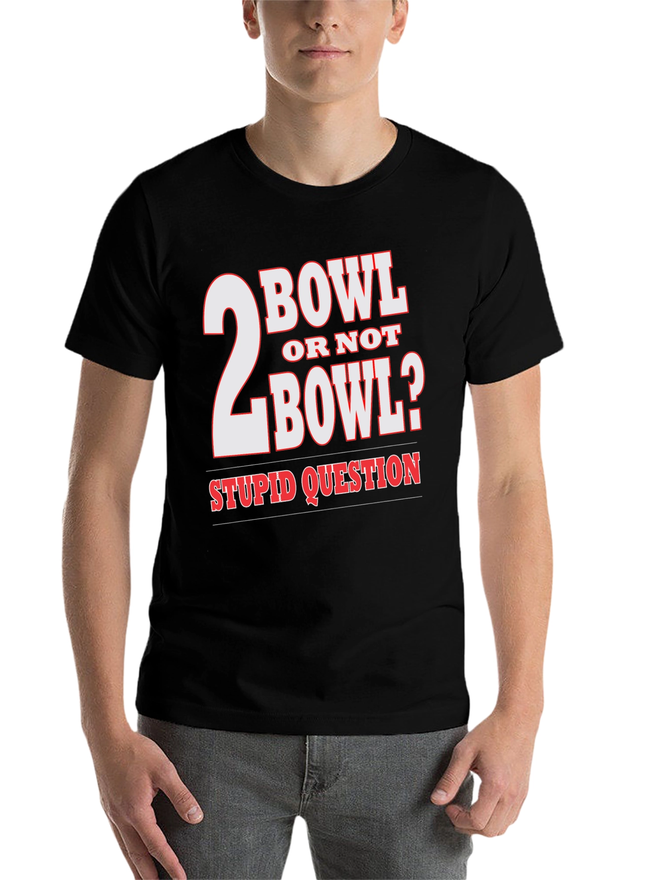Black 2 Bowl Or Not 2 Bowl? T-Shirt view 7