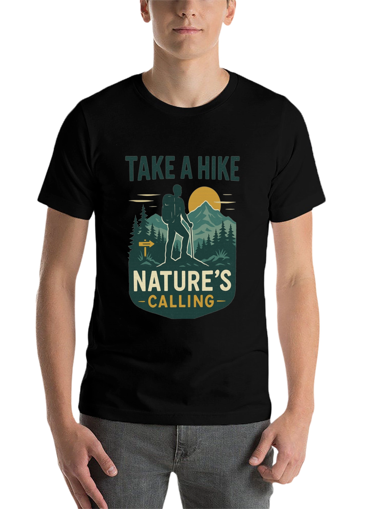Black Take a Hike Nature's Calling T-Shirt view 7