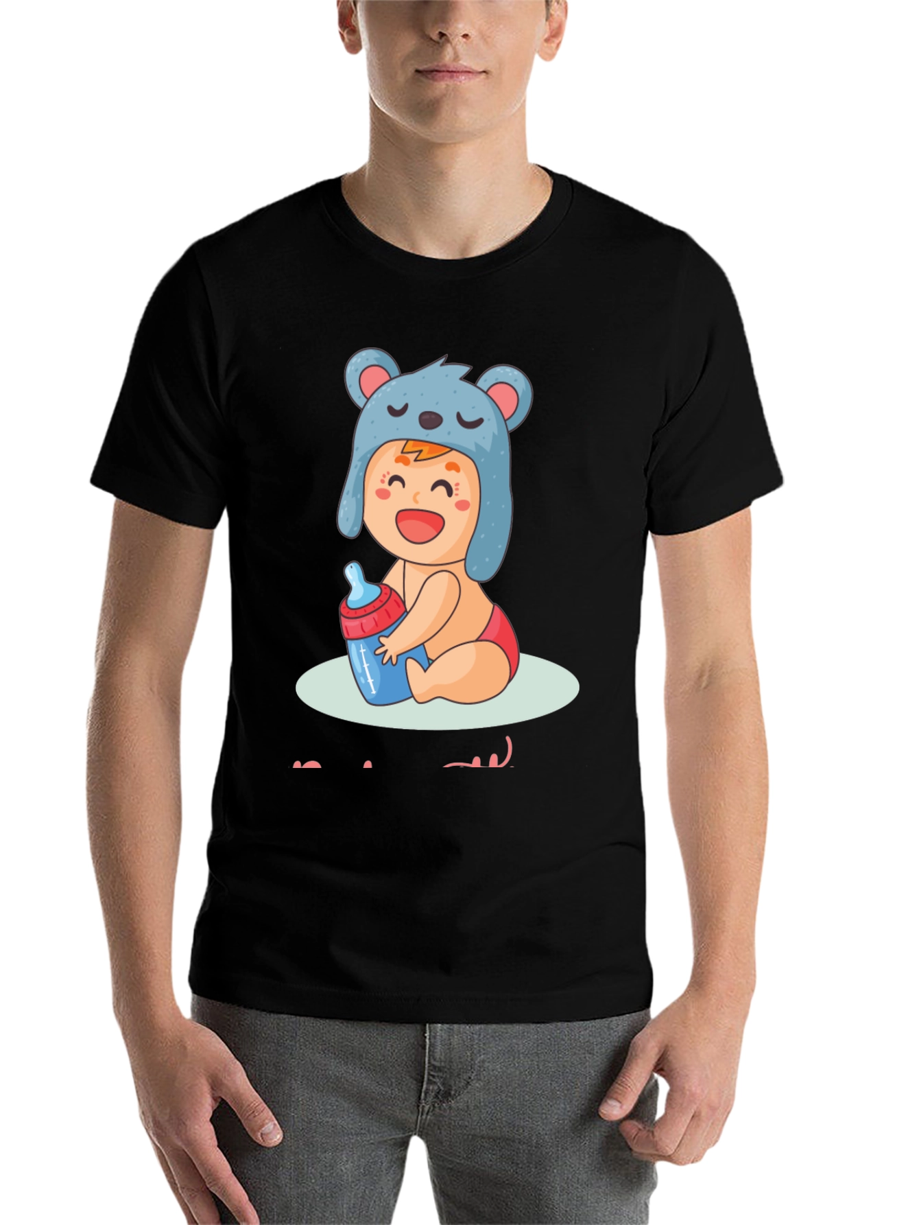 Black Cute Baby Graphic T-Shirt - Soft Cotton Tee view 7