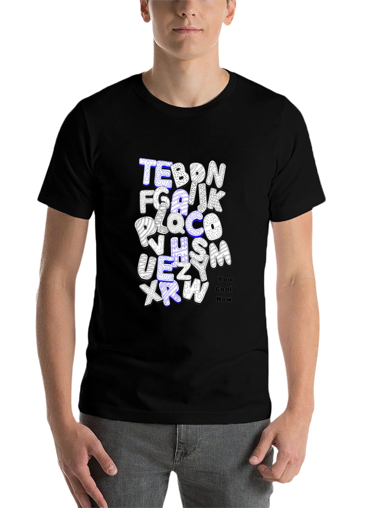 Black Alphabet Letter T-Shirt - You Cool Now view 7