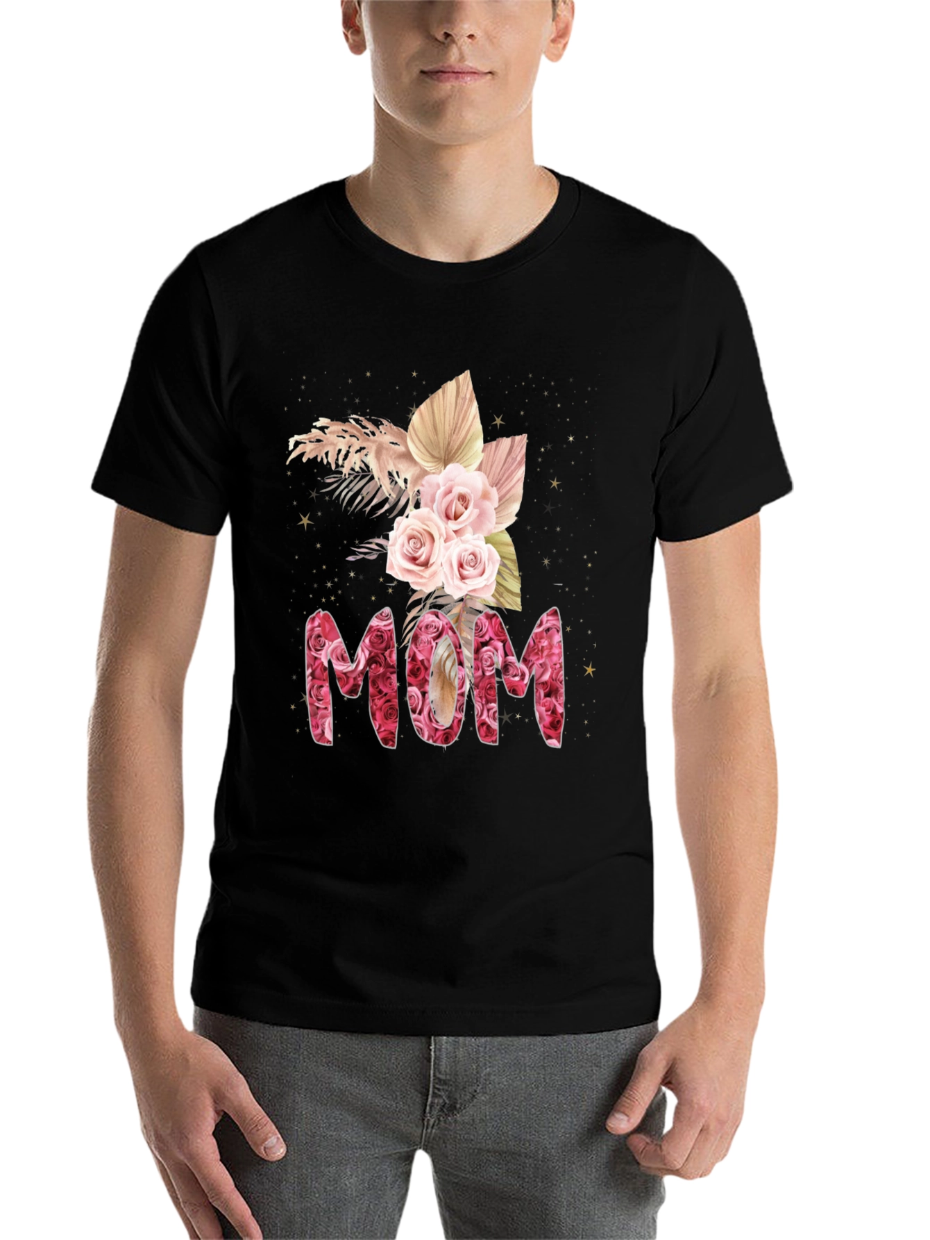 Black Floral MOM T-Shirt view 7