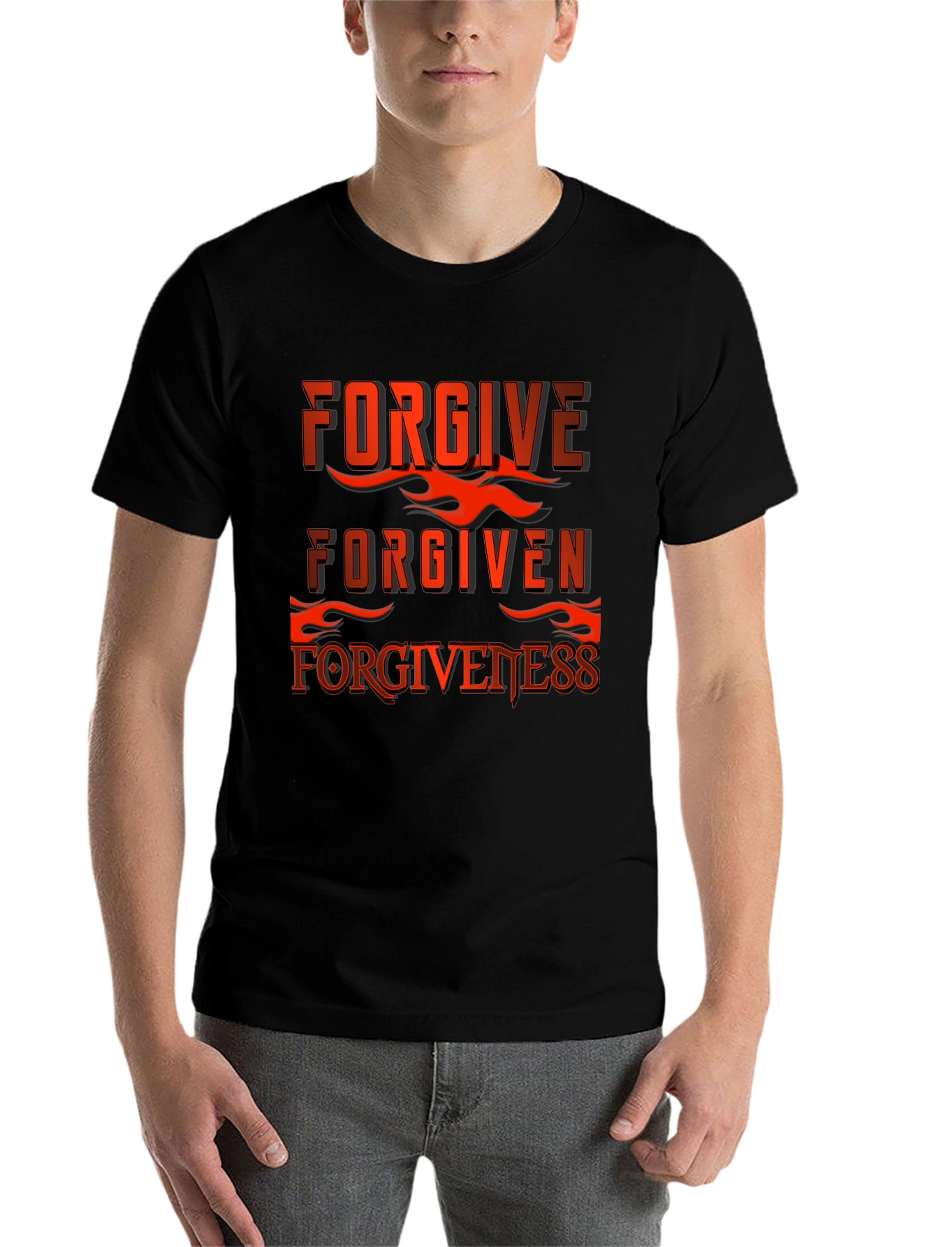 Black Forgive Forgiven Forgiveness Graphic T-Shirt view 7