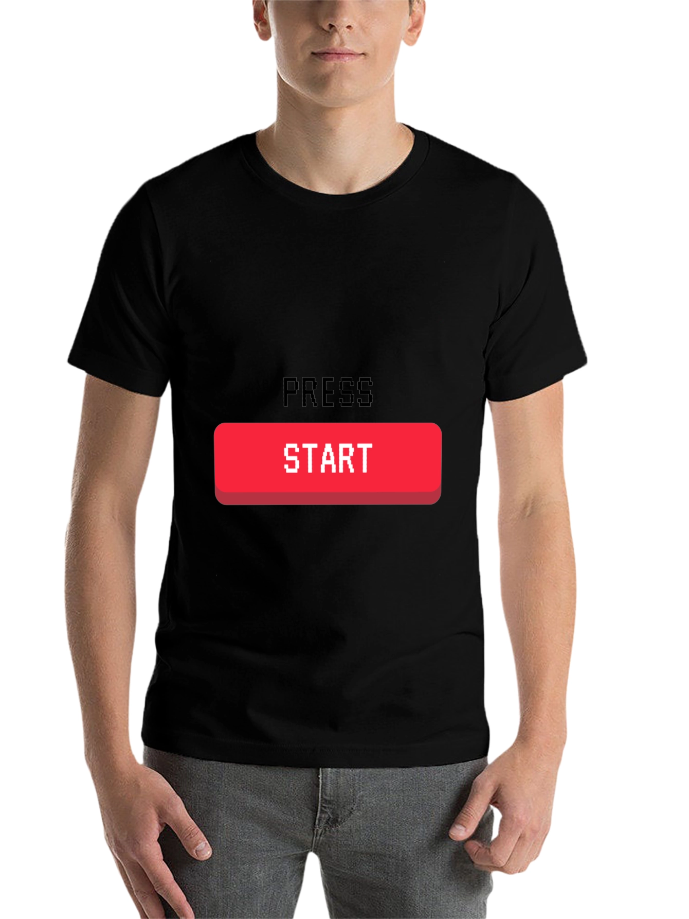 Black Press Start Gaming T-Shirt - Retro Gamer Tee view 7