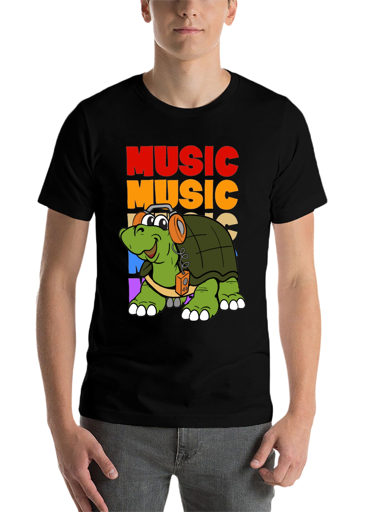 Black Music Turtle Graphic T-Shirt view 7