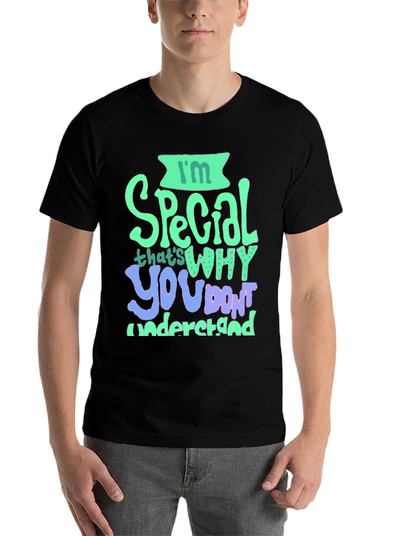 Black I'm Special Graphic Tee - Novelty T-Shirt view 7