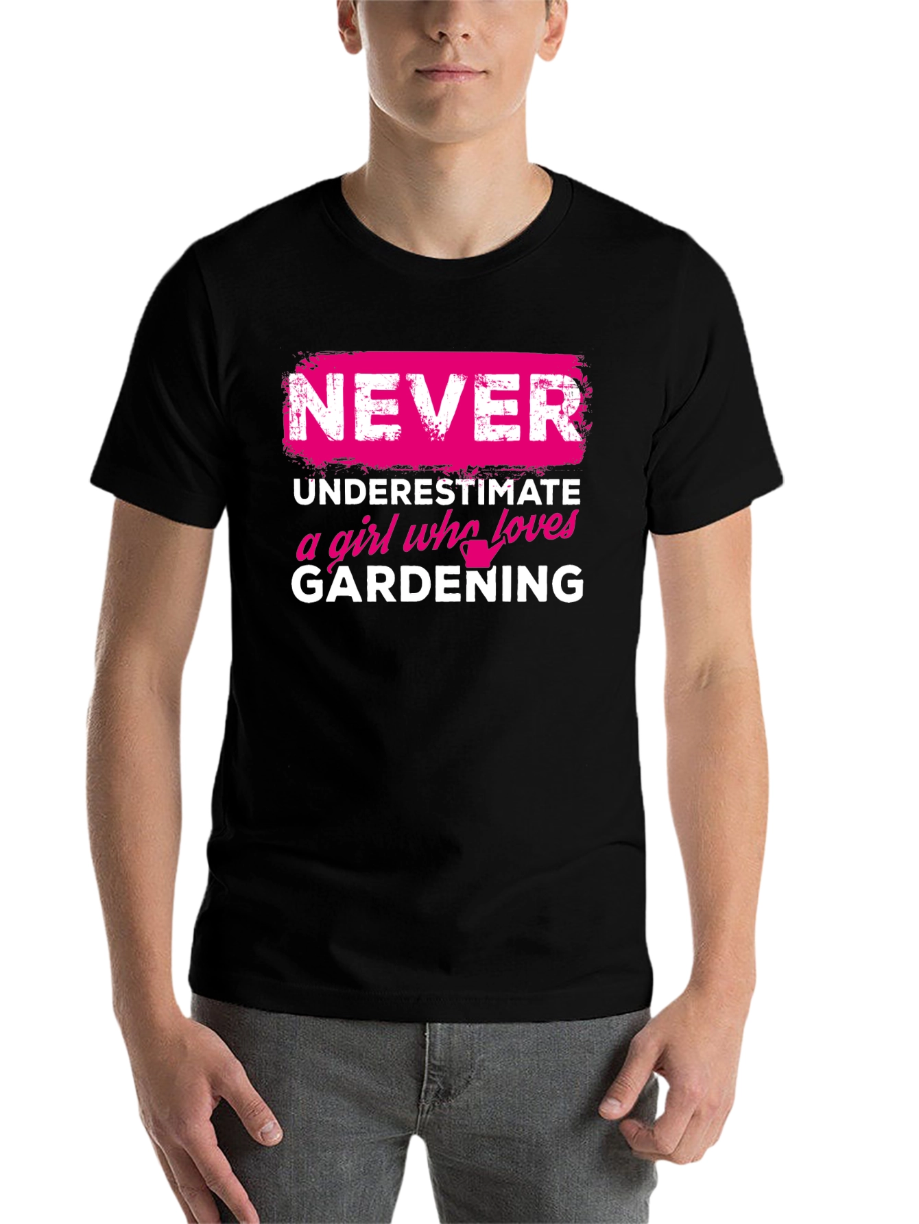 Black Gardening Girl T-Shirt: Never Underestimate view 7