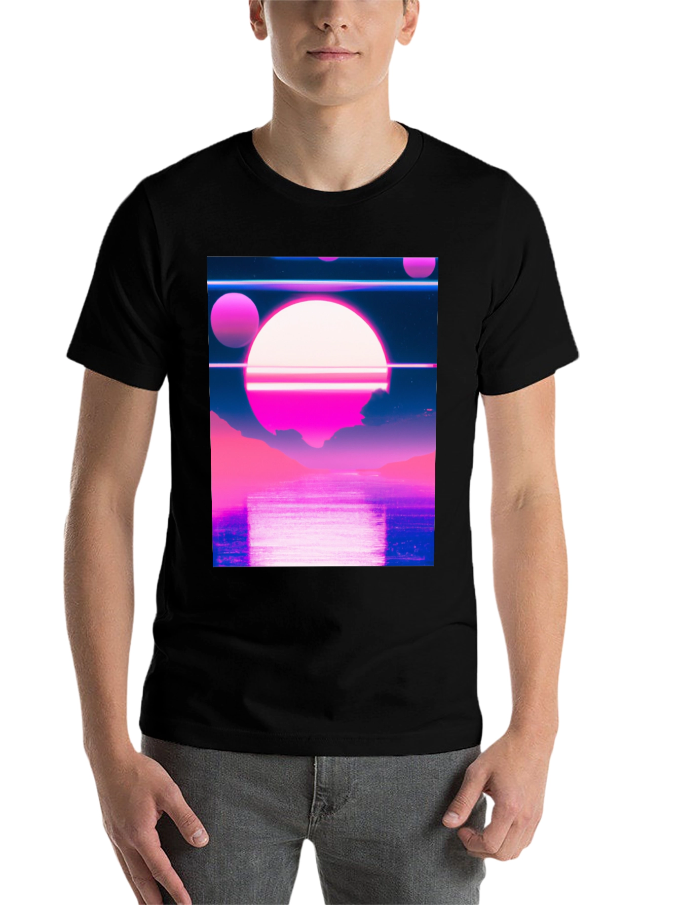 Black Vaporwave Aesthetic Graphic Tee view 7