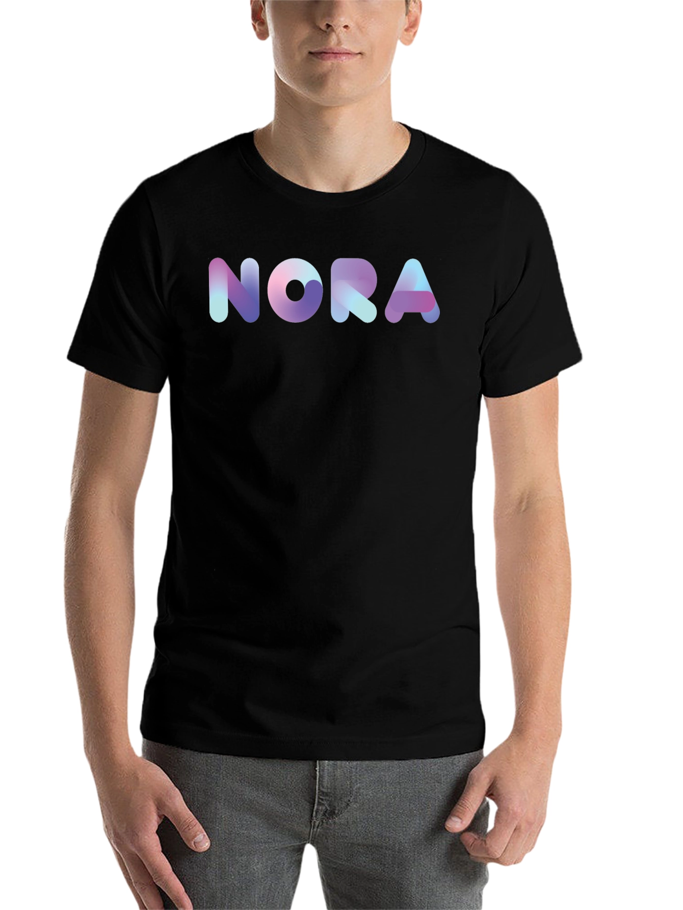 Nora Gradient Graphic Black T-Shirt - 7