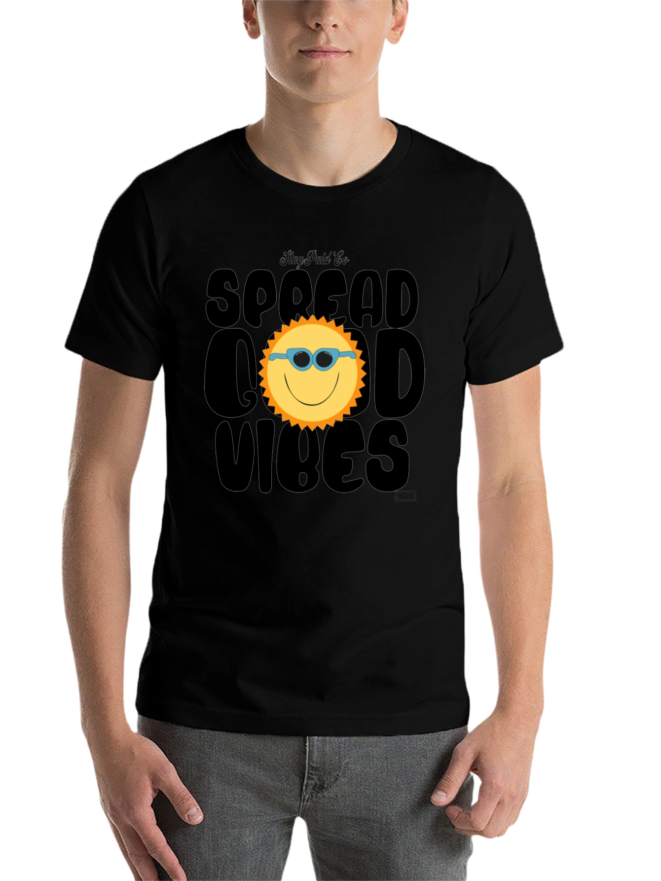 Black Spread Good Vibes Black Graphic Tee view 7