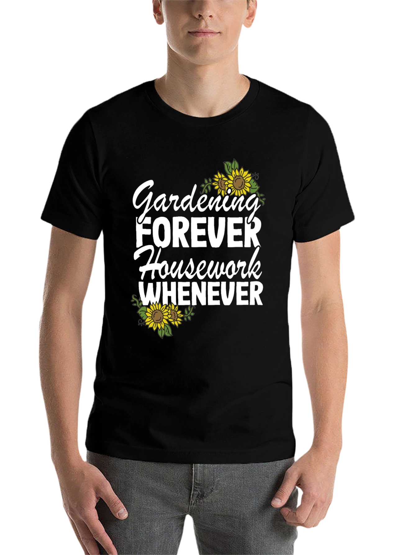 Black Gardening Forever T-Shirt view 7