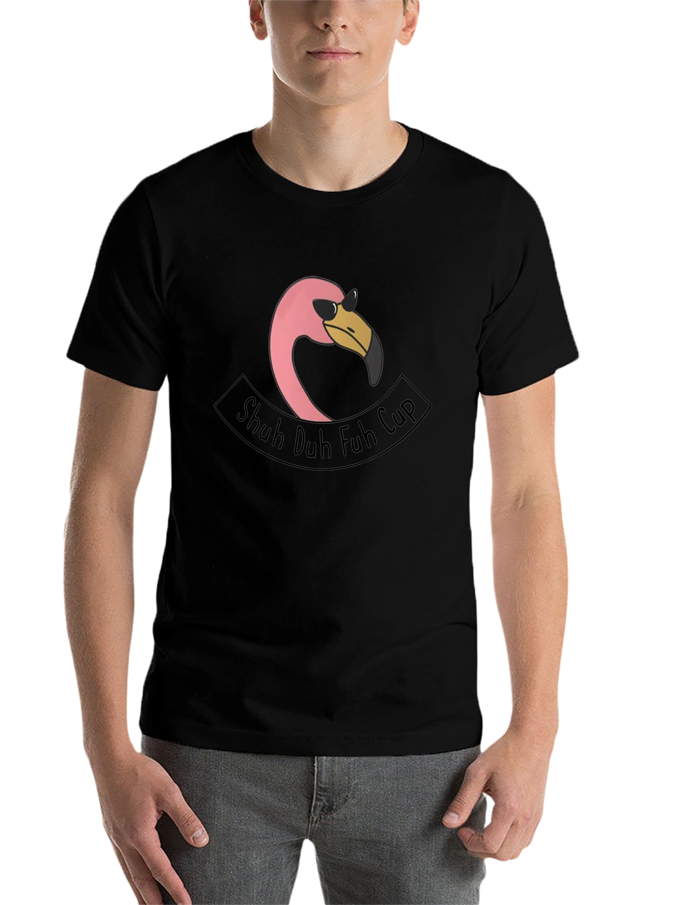Black Shuh Duh Fuh Cup Flamingo T-Shirt view 7