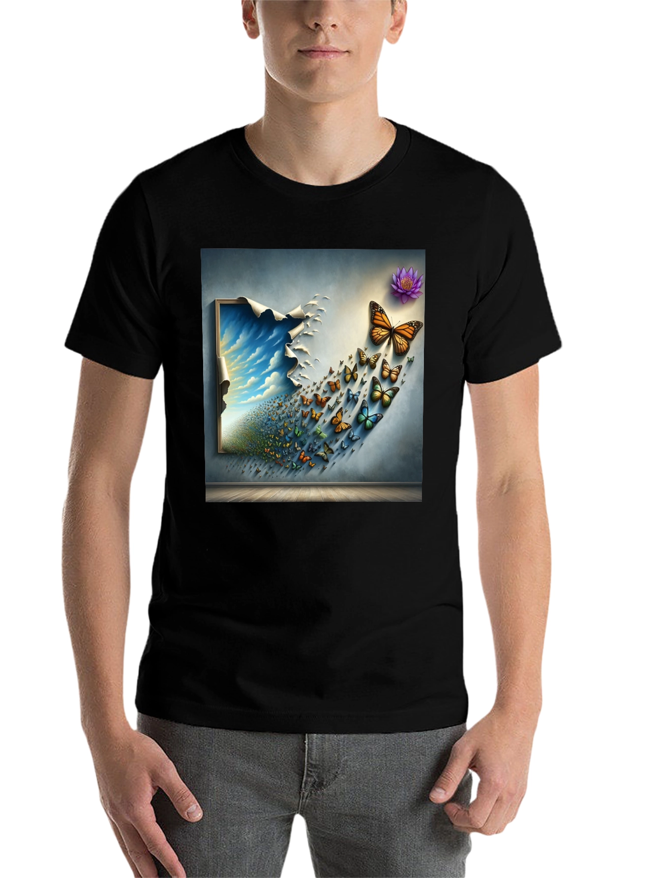 Black Butterfly Dreamscape Graphic Tee view 7