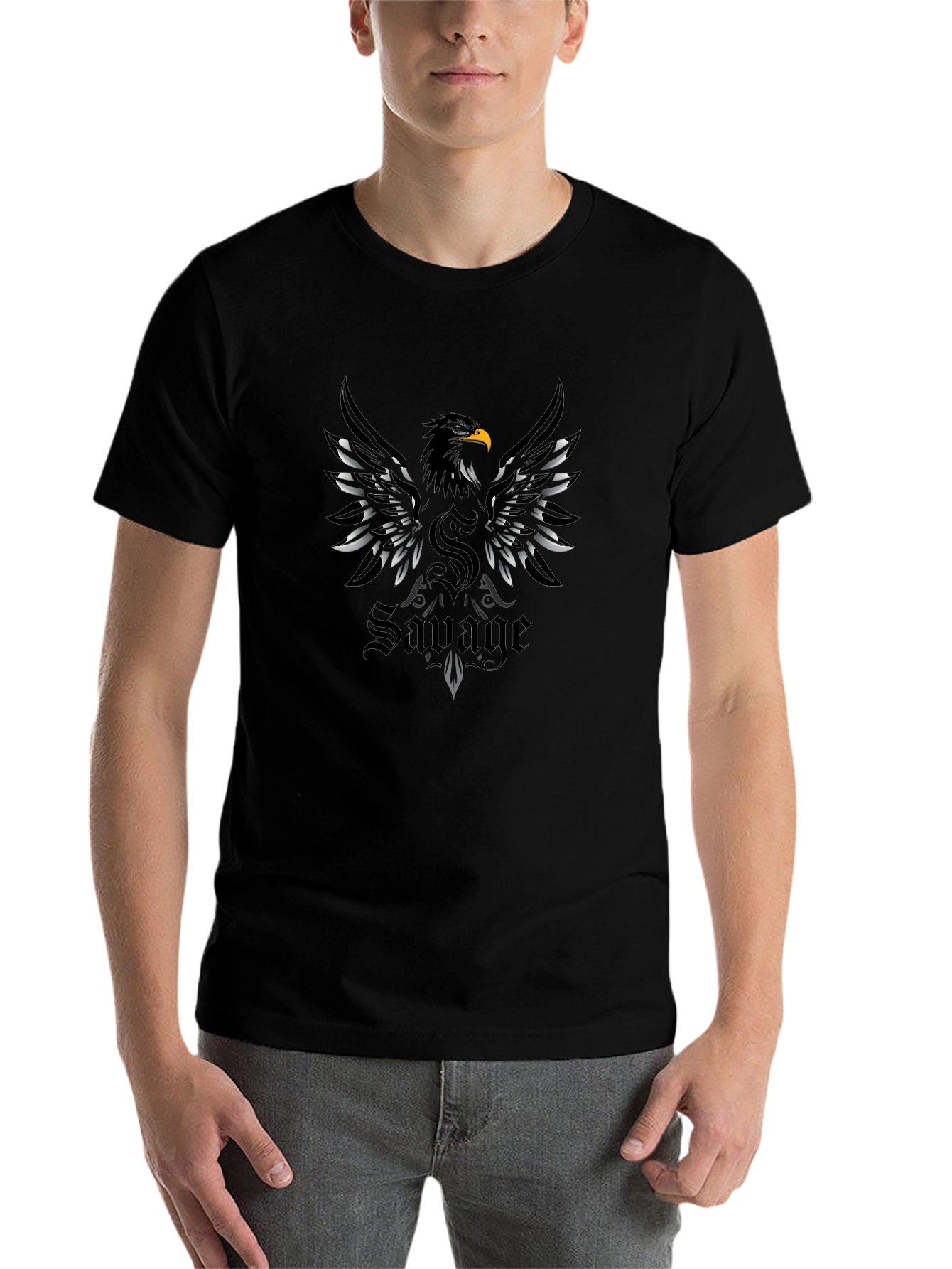 Black Savage Eagle Graphic T-Shirt | Bold Design view 7