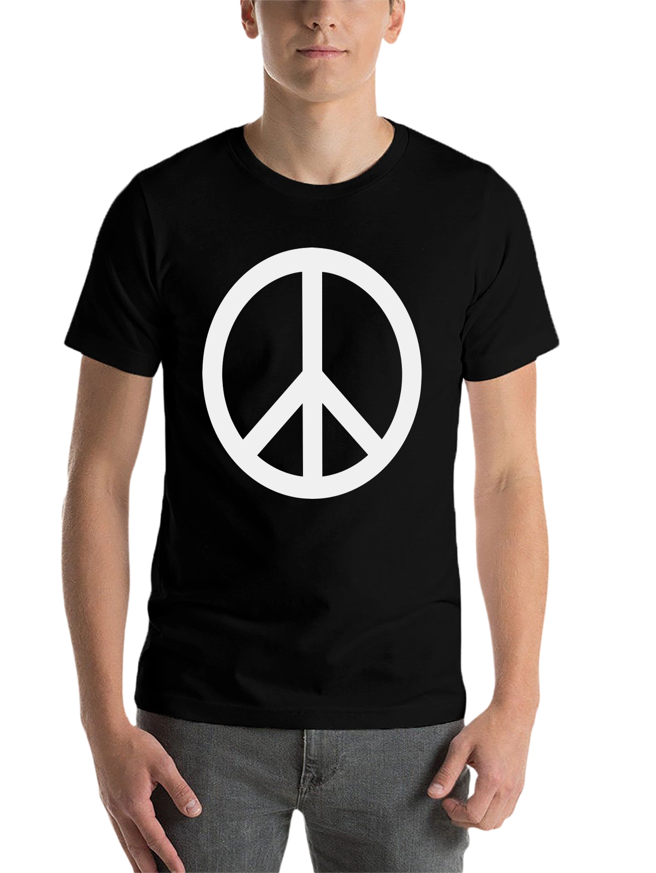 Black Peace Sign Black T-Shirt view 7