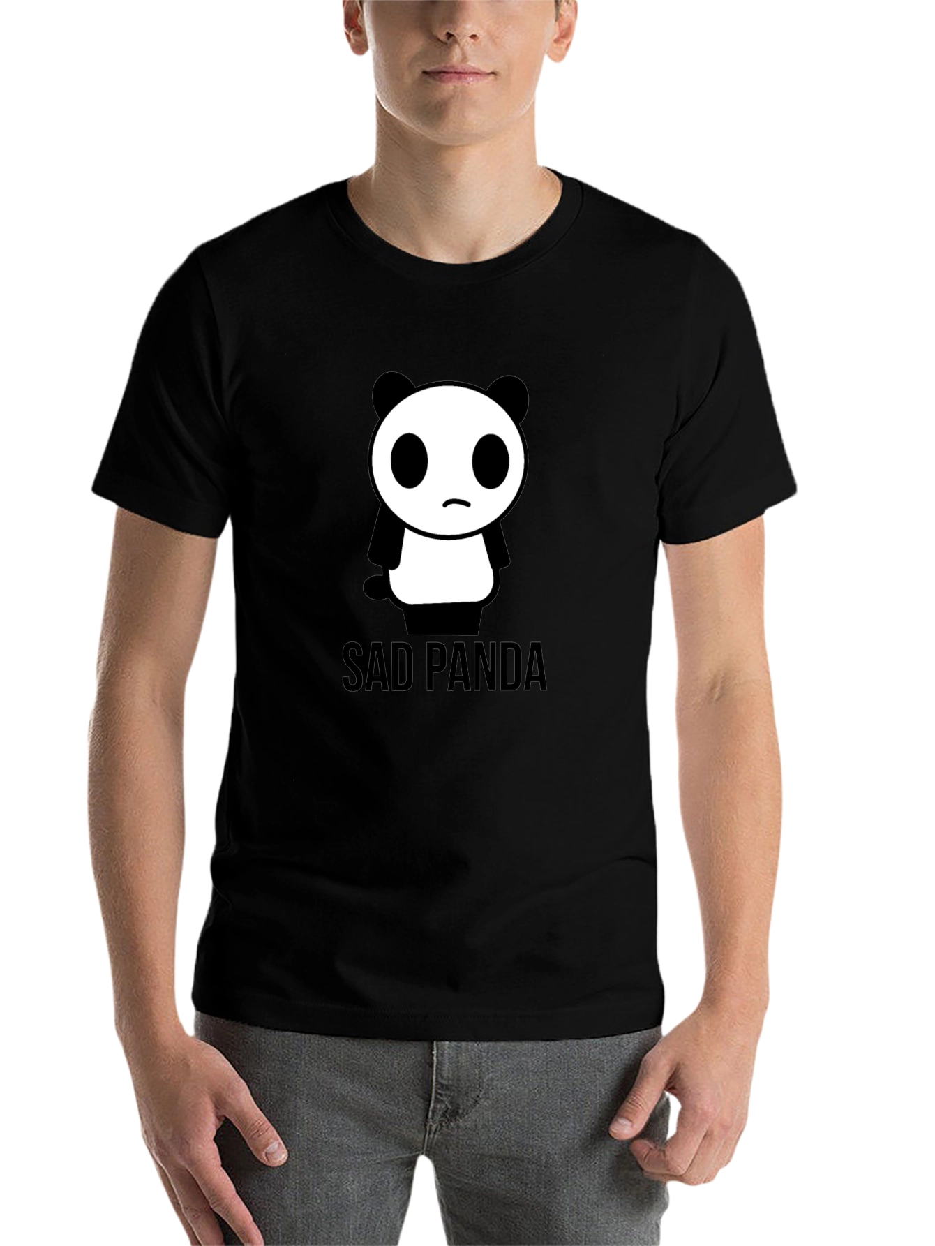 Black Sad Panda Graphic Tee - Black T-Shirt view 7