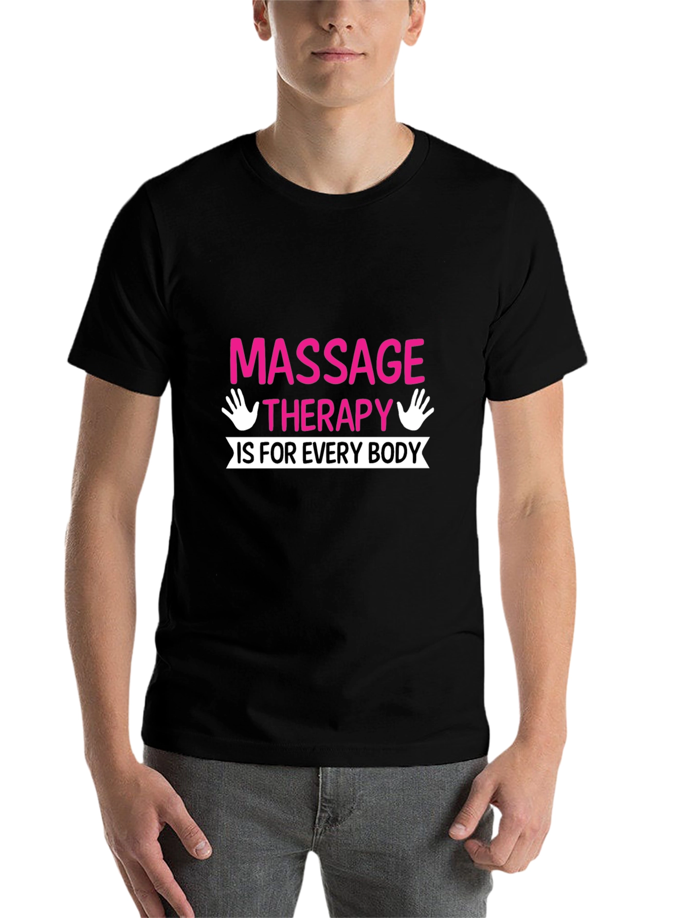 Black Massage Therapy T-Shirt - Unisex Graphic Tee view 7