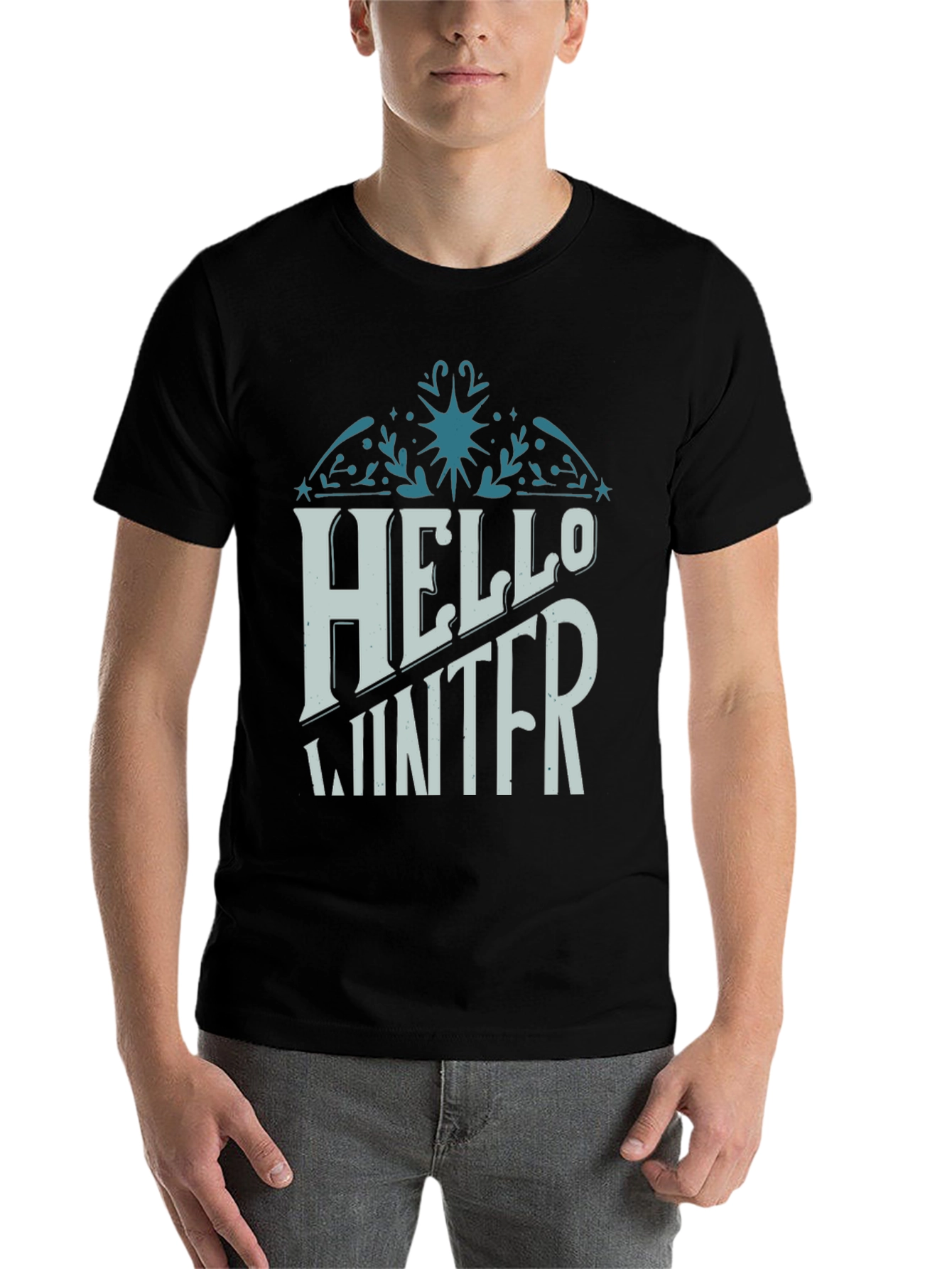 Black Hello Winter Graphic Tee view 7