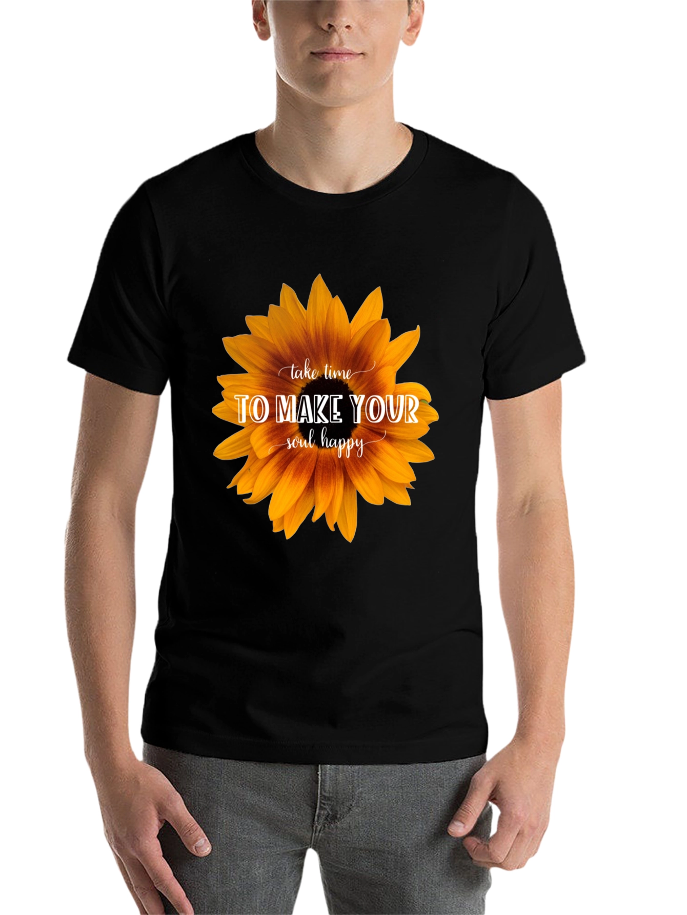 Black Sunflower Soul Happy Graphic Tee view 7
