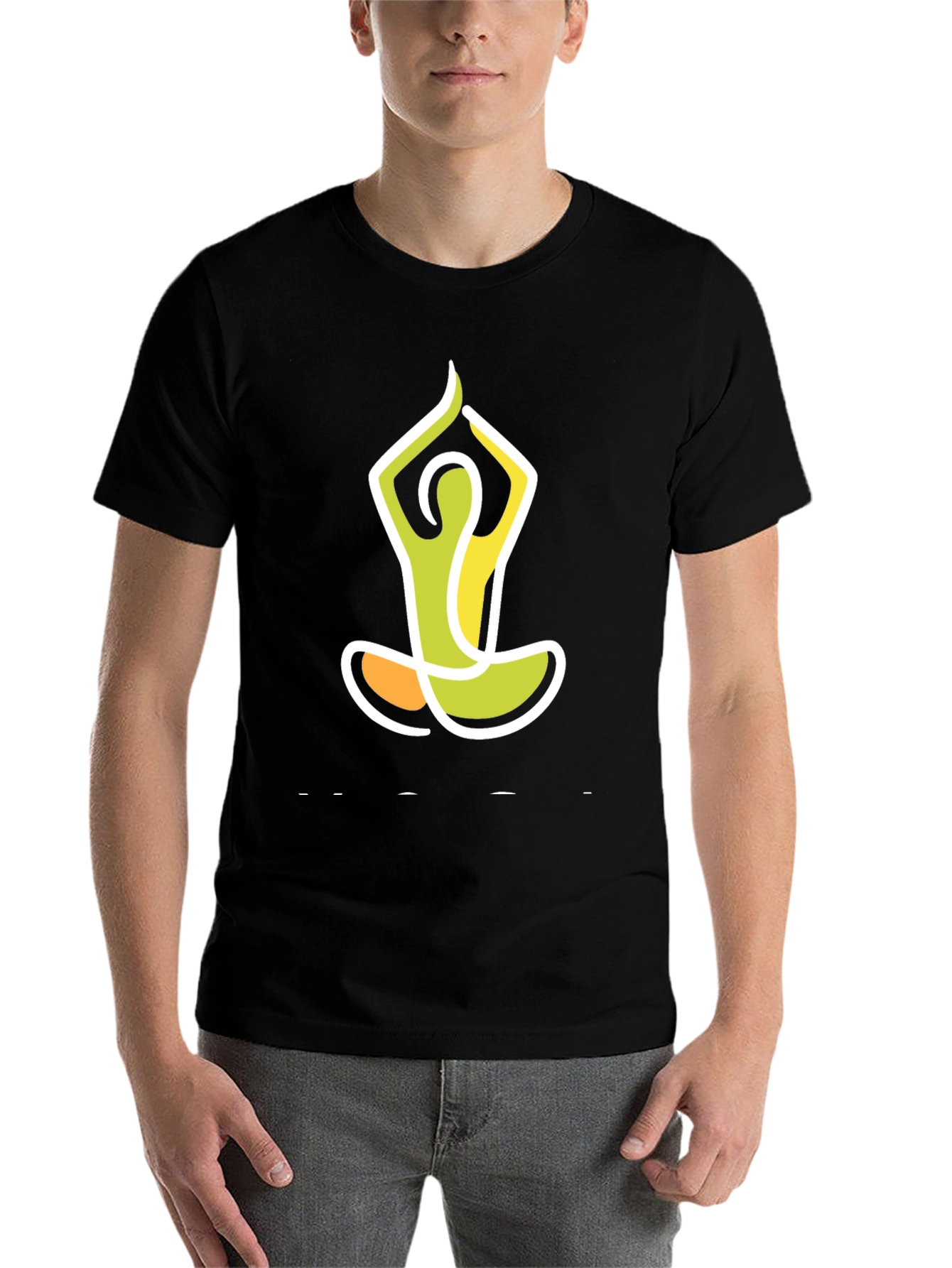 Black Yoga Pose Graphic Tee - Unisex Black T-Shirt view 7
