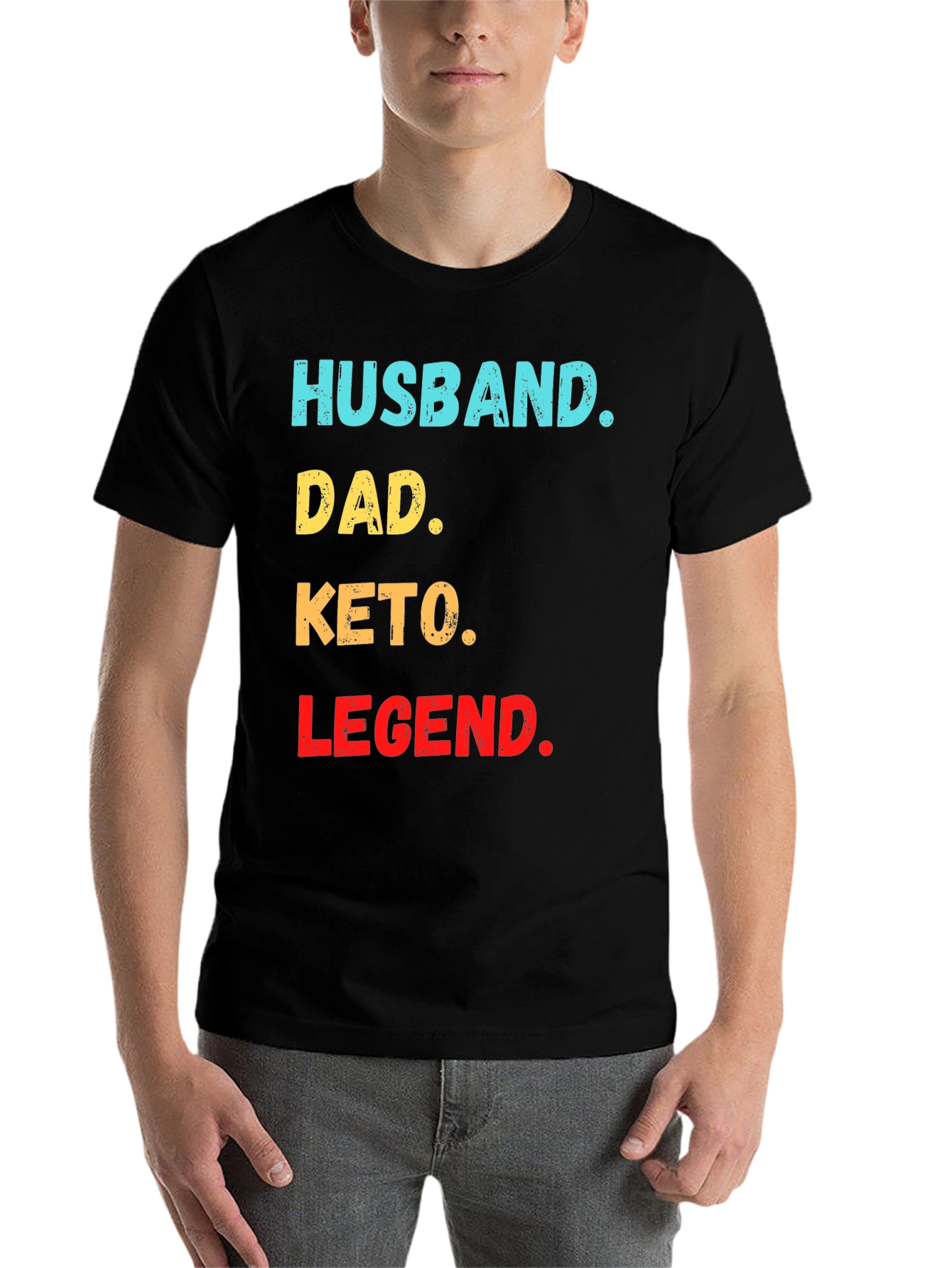 Black Husband Dad Keto Legend T-Shirt view 7