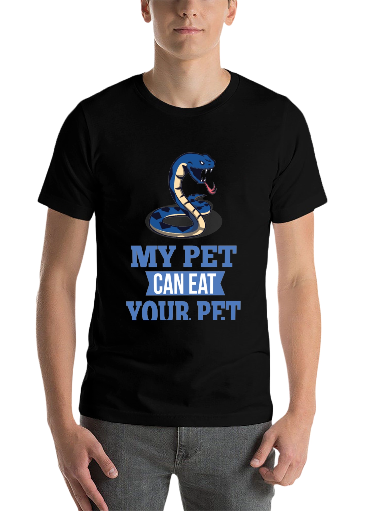 Black My Pet Can Eat Your Pet Snake T-Shirt view 7