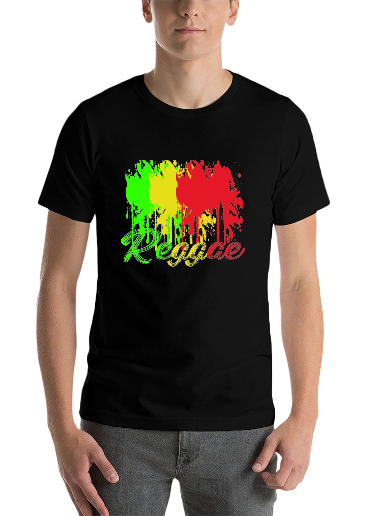 Black Reggae Style Black T-Shirt view 7