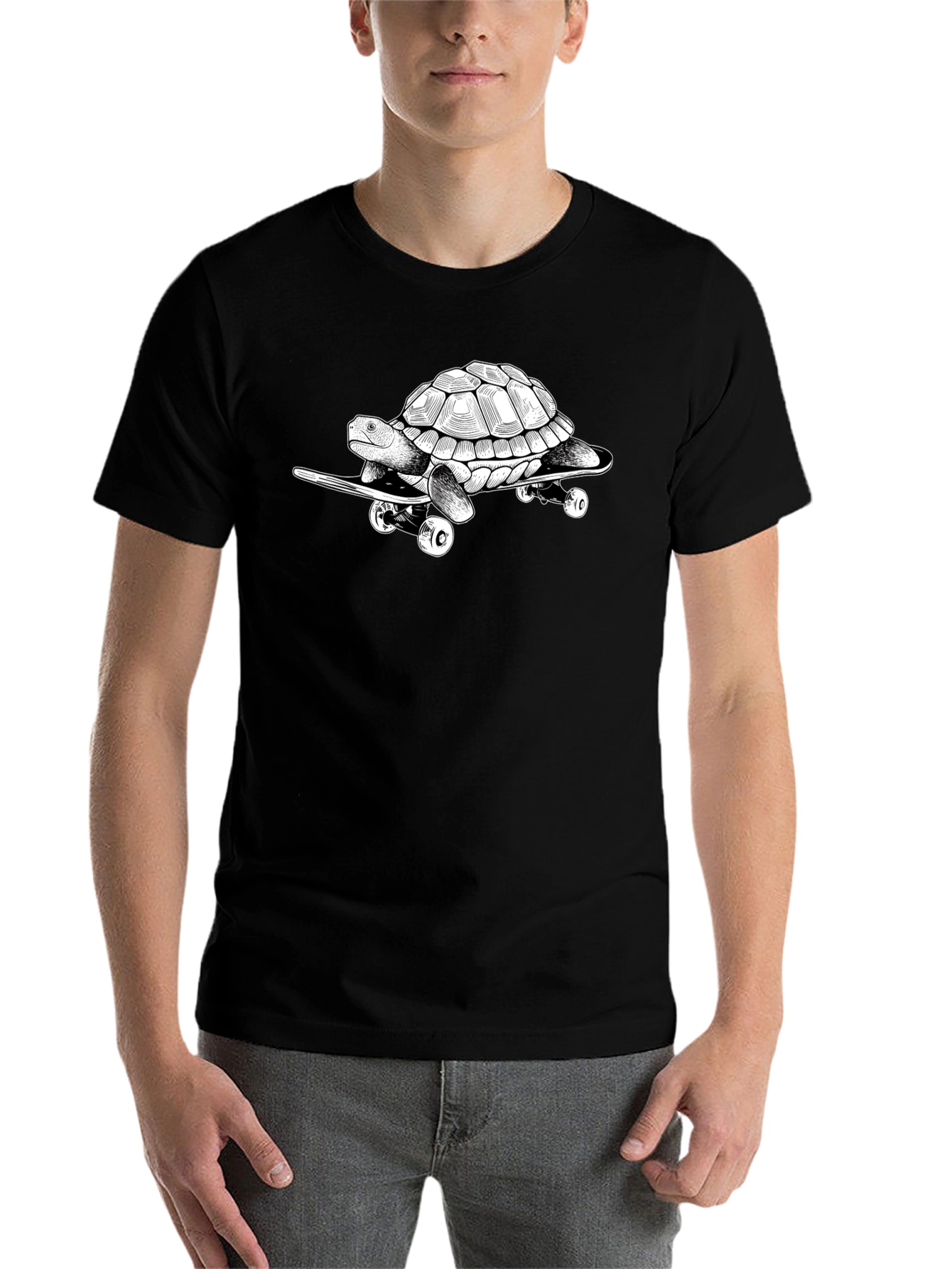 Black Turtle Skateboard T-Shirt view 7