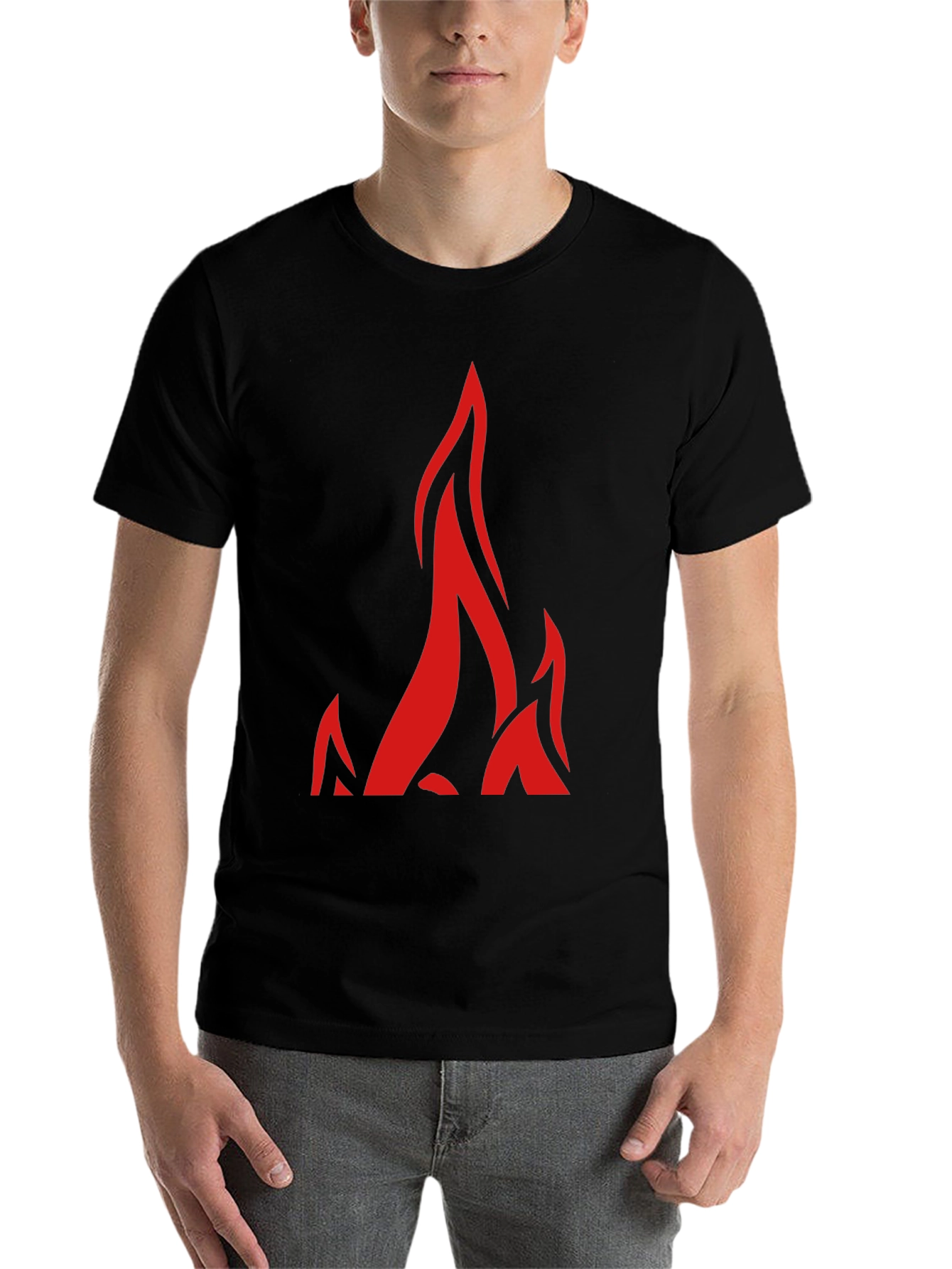 Black Flame Graphic Black T-Shirt view 7